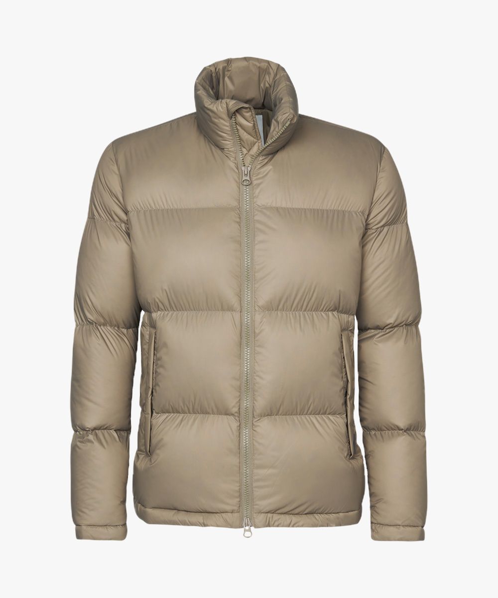 Beige duck down bomber