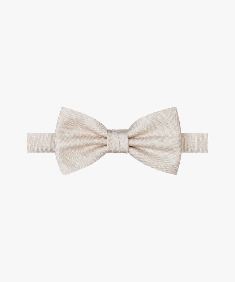 Beige silk bow tie