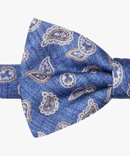 Profuomo Navy silk bow tie