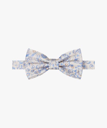 Profuomo Beige silk bow tie
