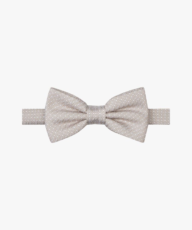 Beige silk bow tie