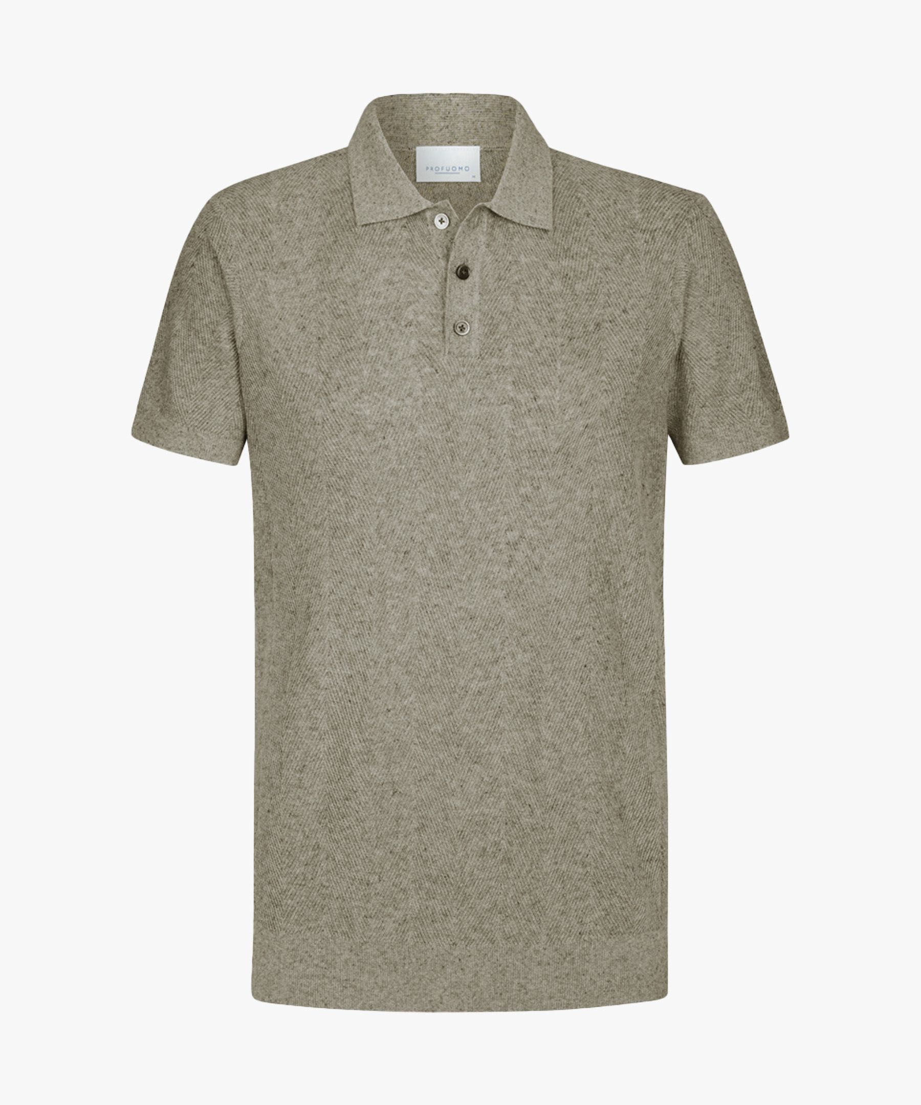 Beige visgraat polo