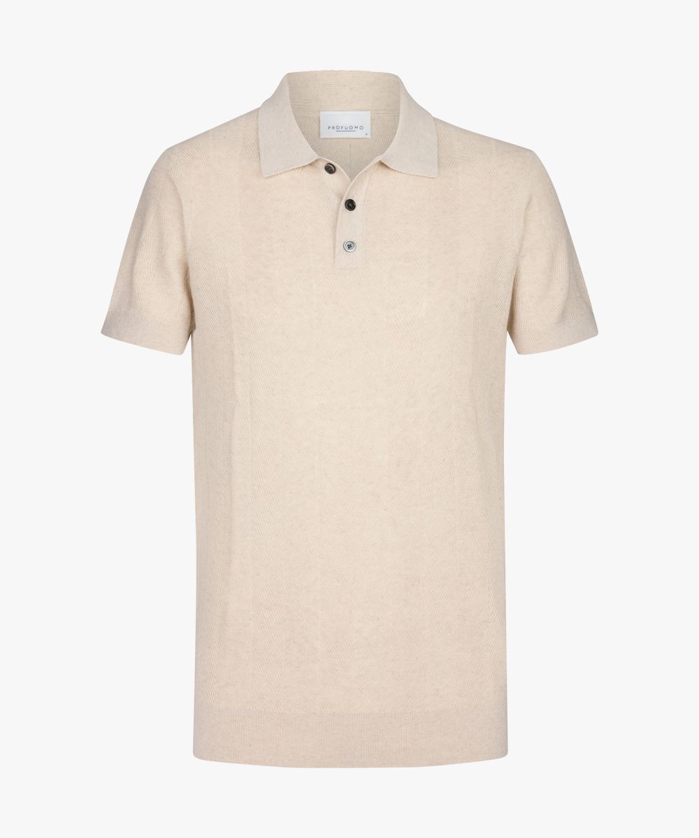 Off-white herringbone polo