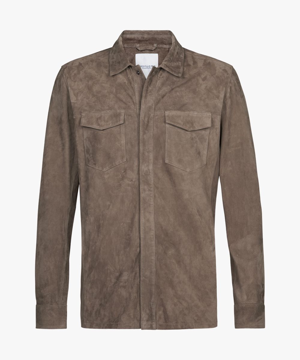 Taupefarbenes Suède Overshirt