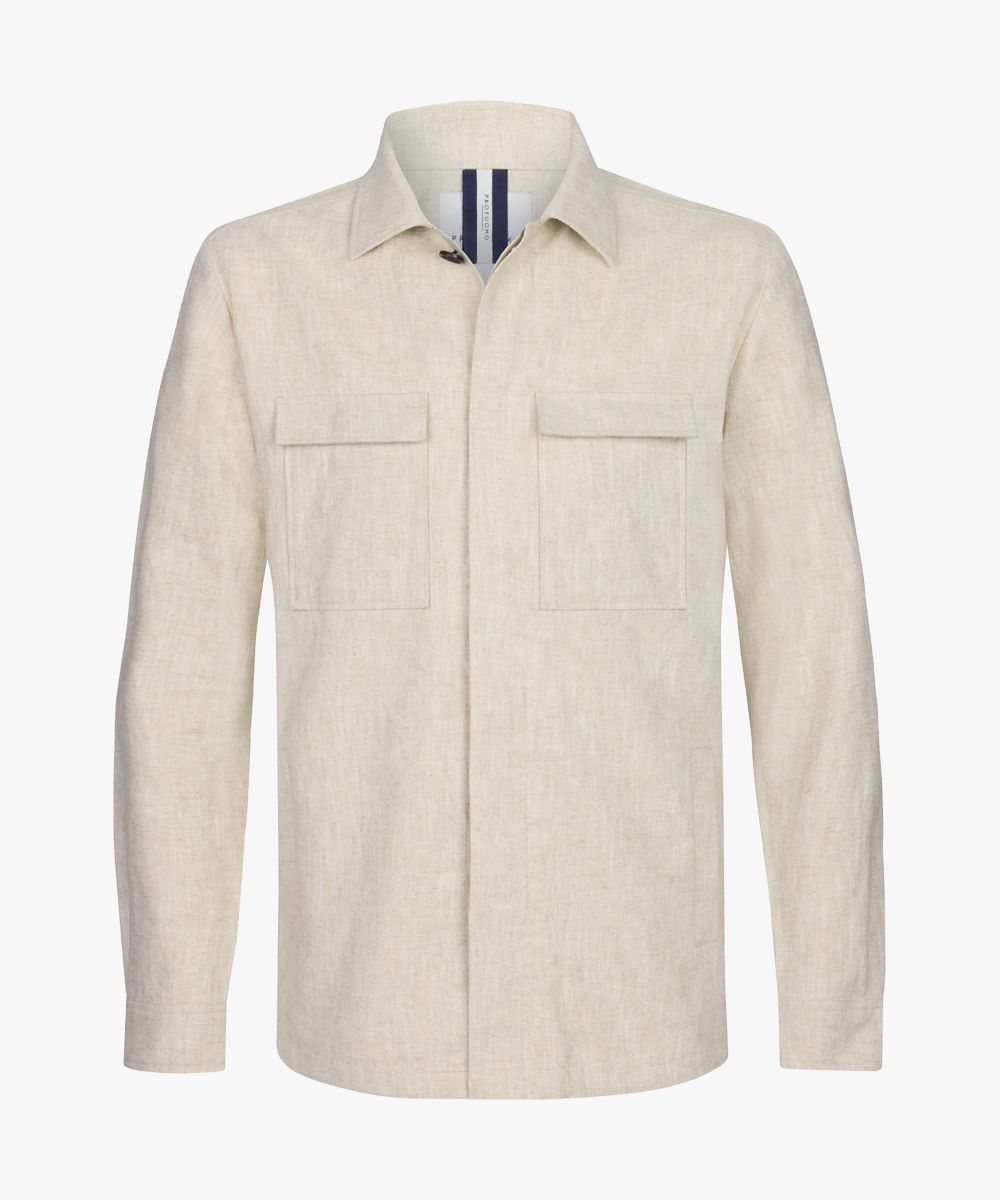 Beige linen overshirt