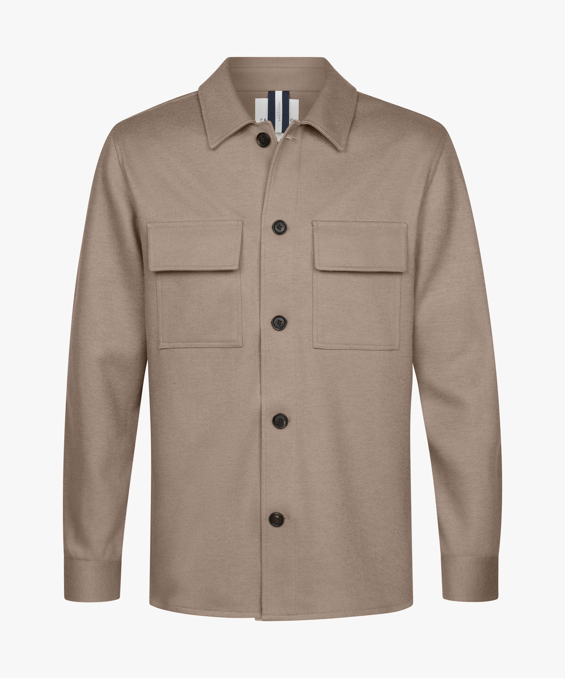 Beige wool knitted overshirt