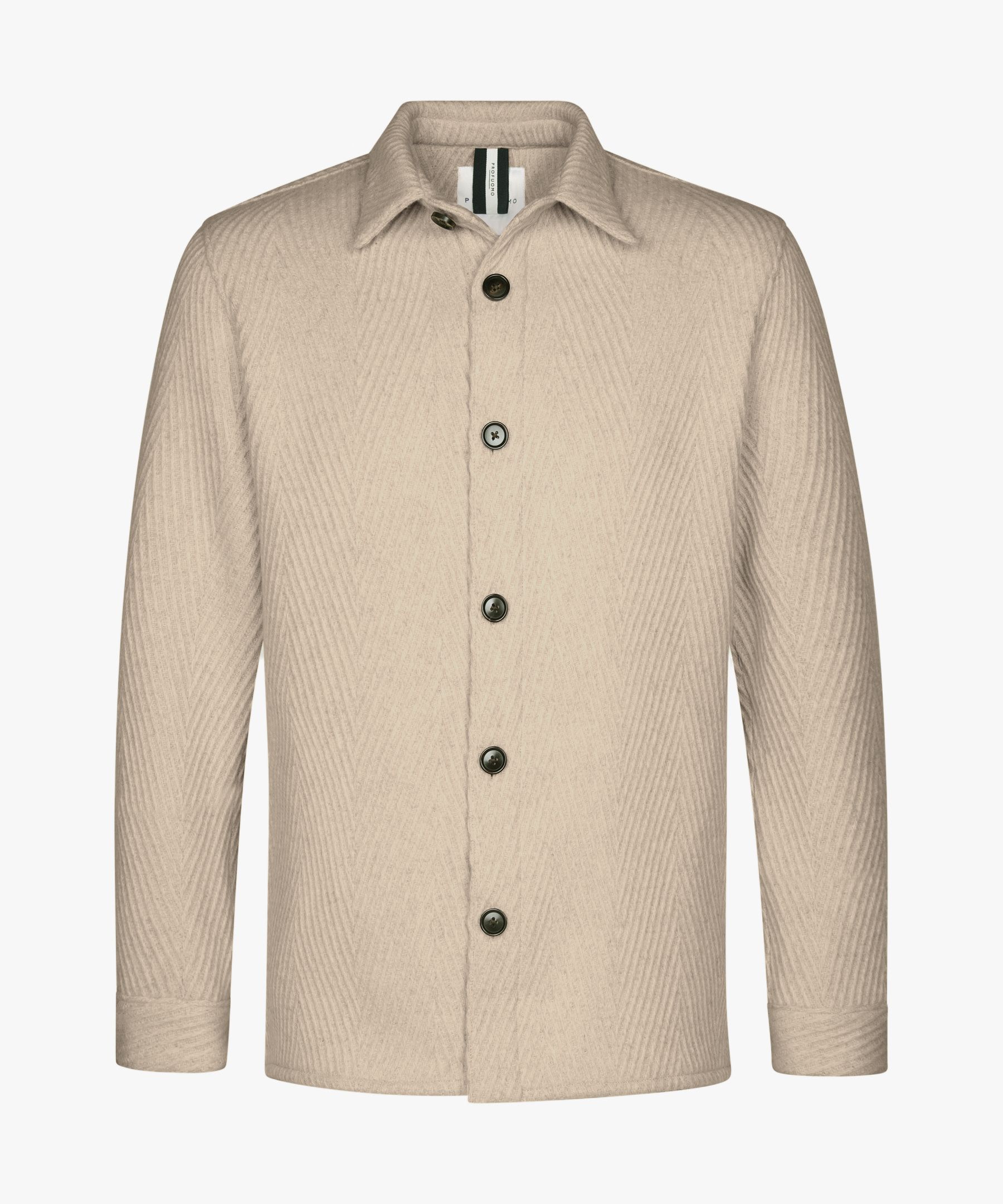 Beige Visgraat structuur overshirt
