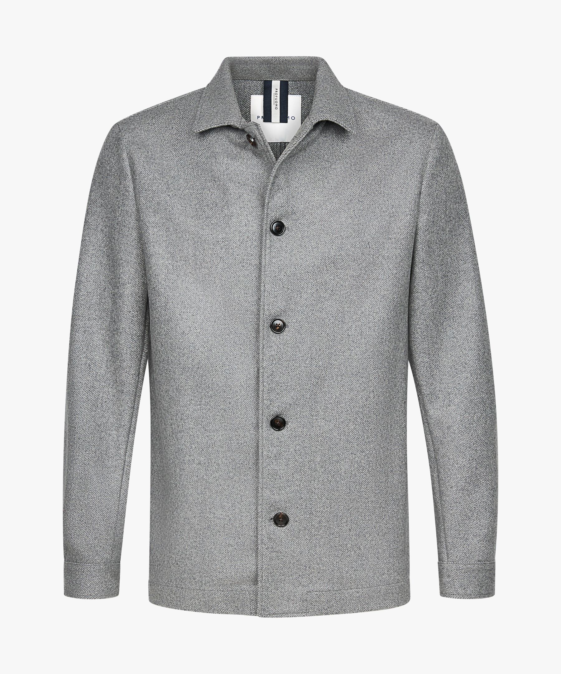 Grey wool herringbone overhirt