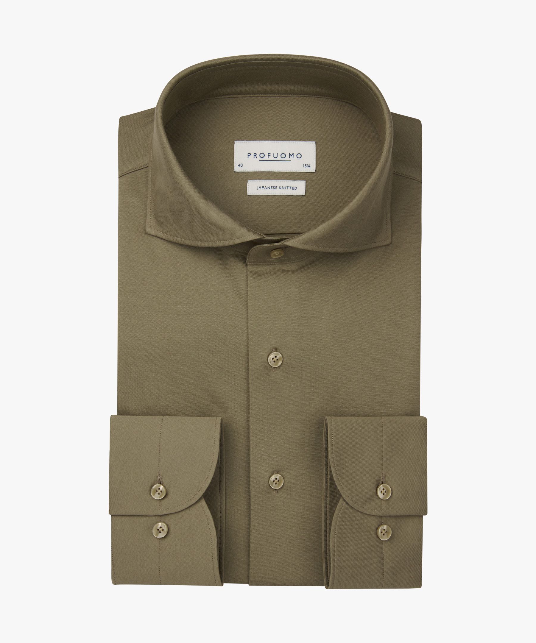 Groen Japanese knitted overhemd | Profuomo B.V.
