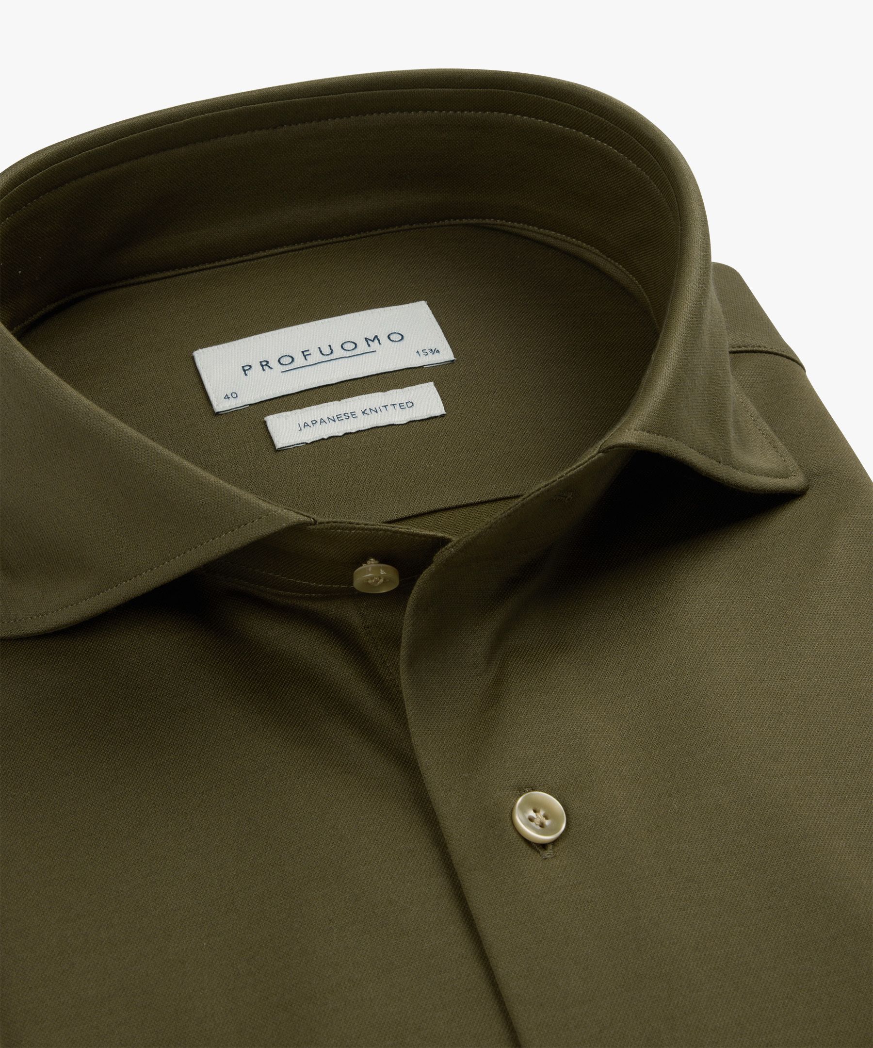 Groen Japanese knitted overhemd | Profuomo B.V.