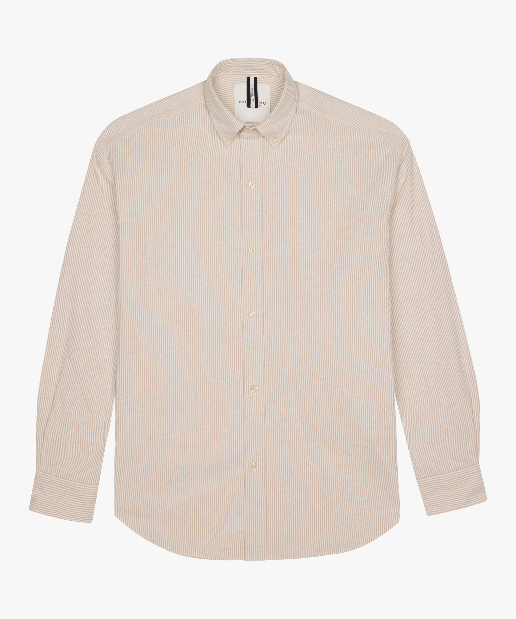 Beige casual brushed oxford