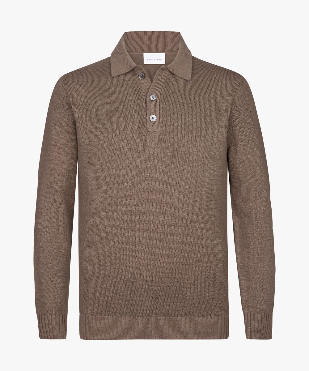 Bruine heavy polo | Profuomo B.V. Bruine heavy polo | Profuomo B.V.