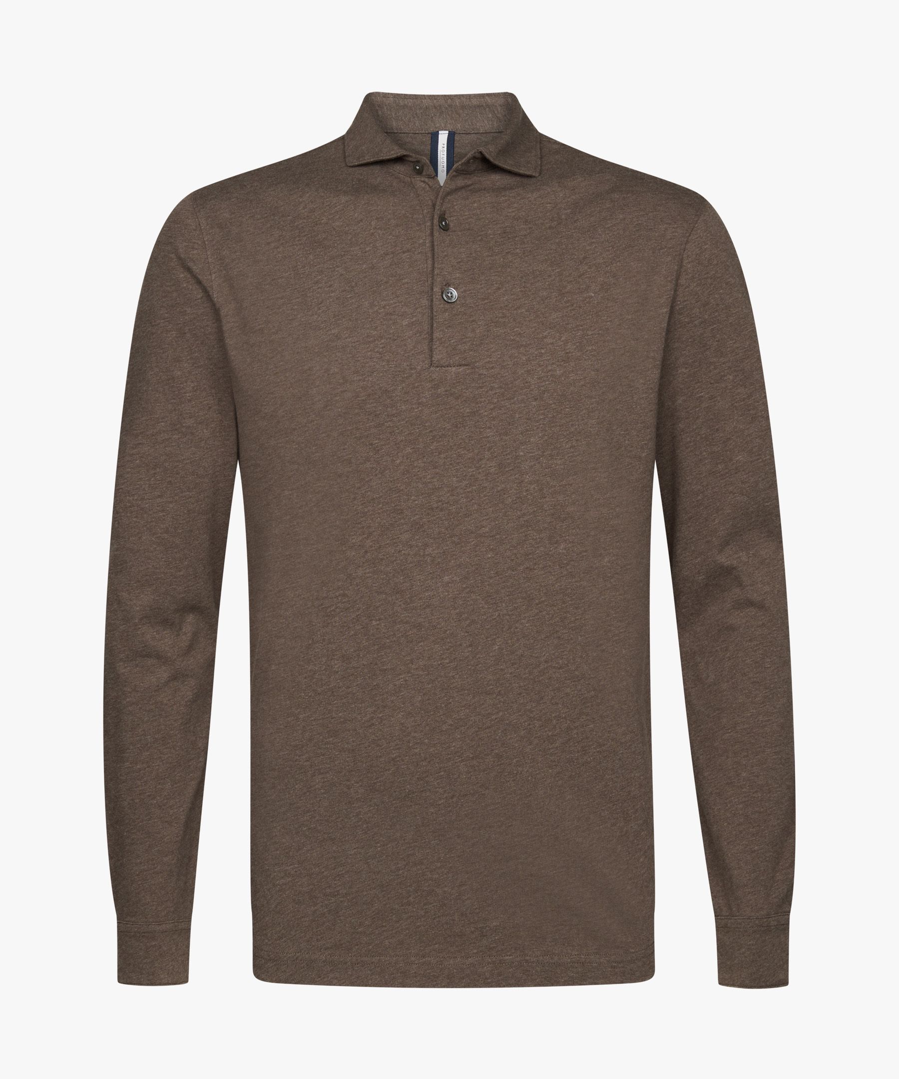 Brown single jersey polo | Profuomo B.V.