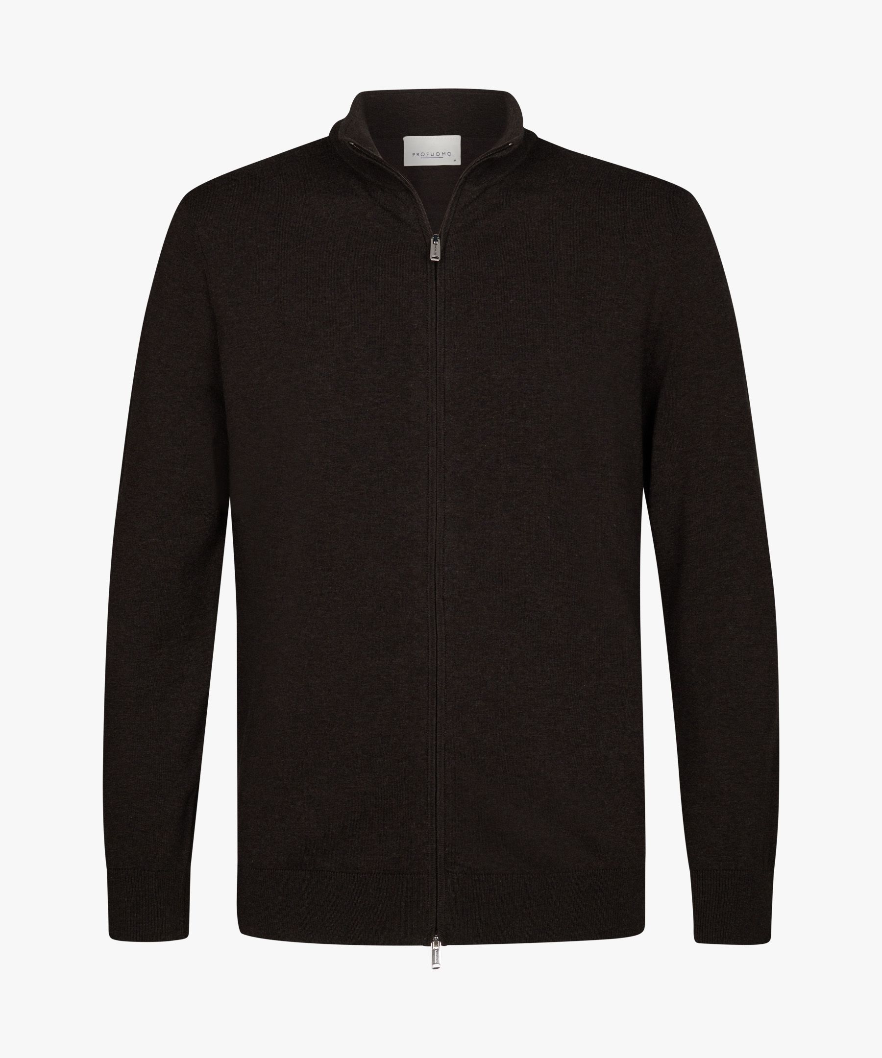 Braunes Luxus-Basic Half-Zip