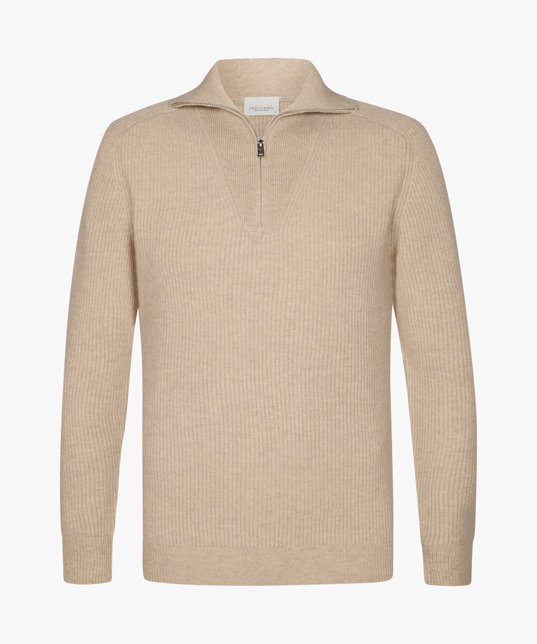 Beige wool half zip