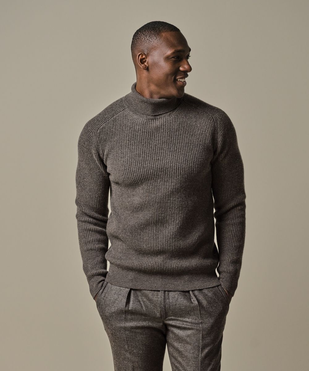 Grey wool turtleneck | Profuomo B.V.