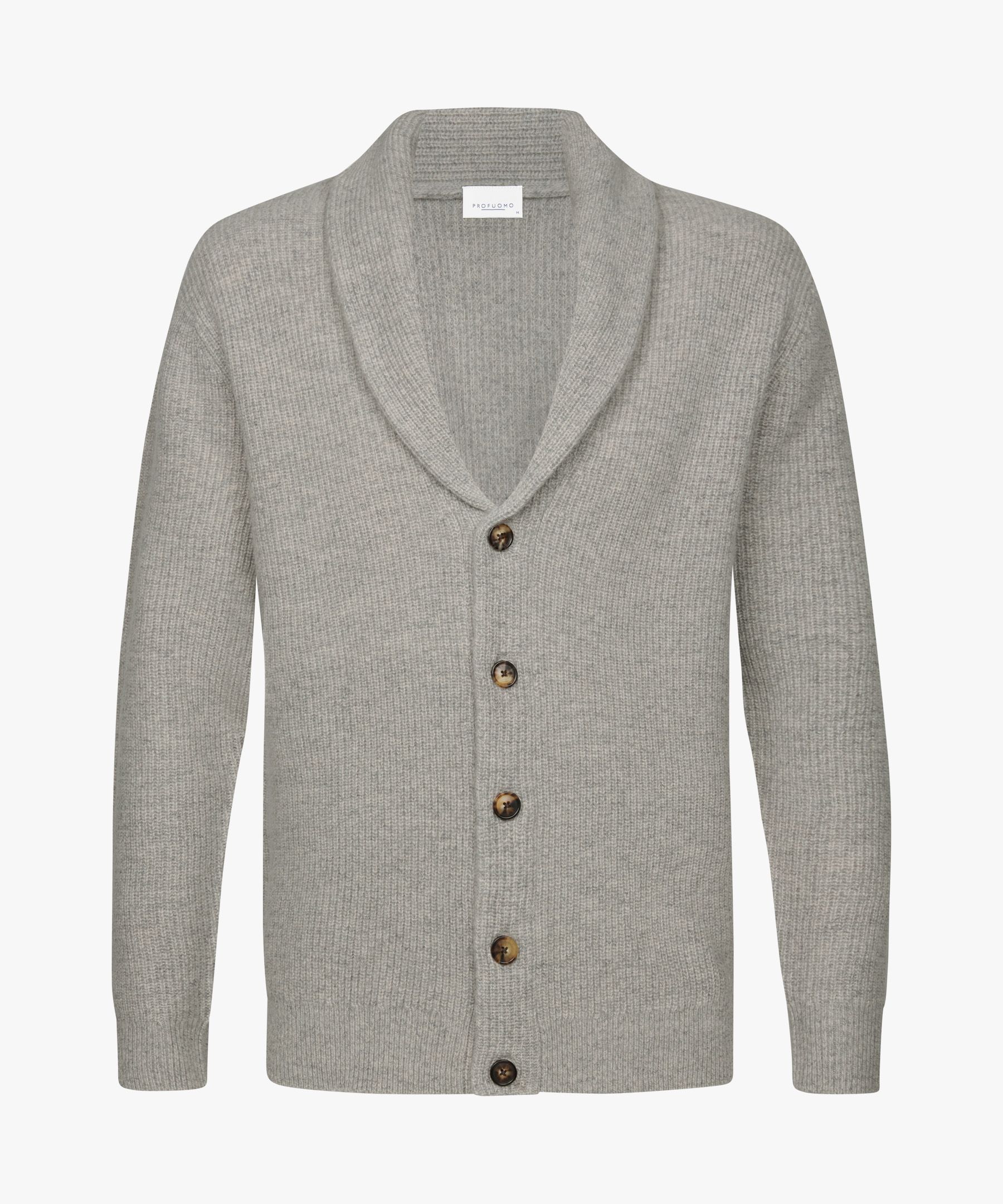 Grey wool blend shawl cardigan