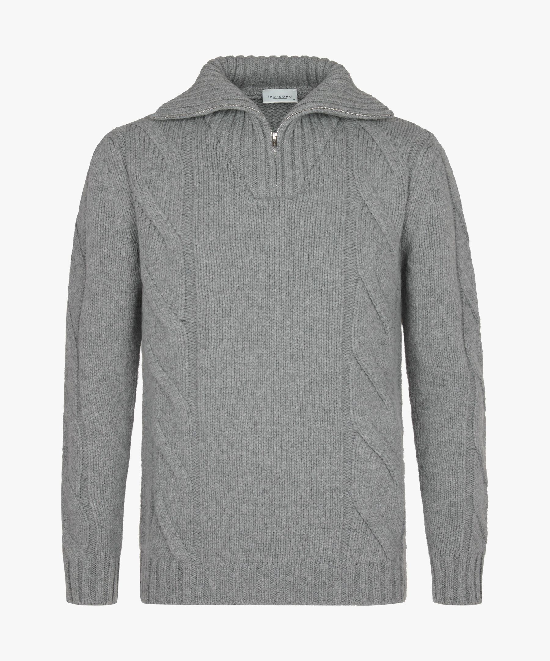 Grey cable half zip