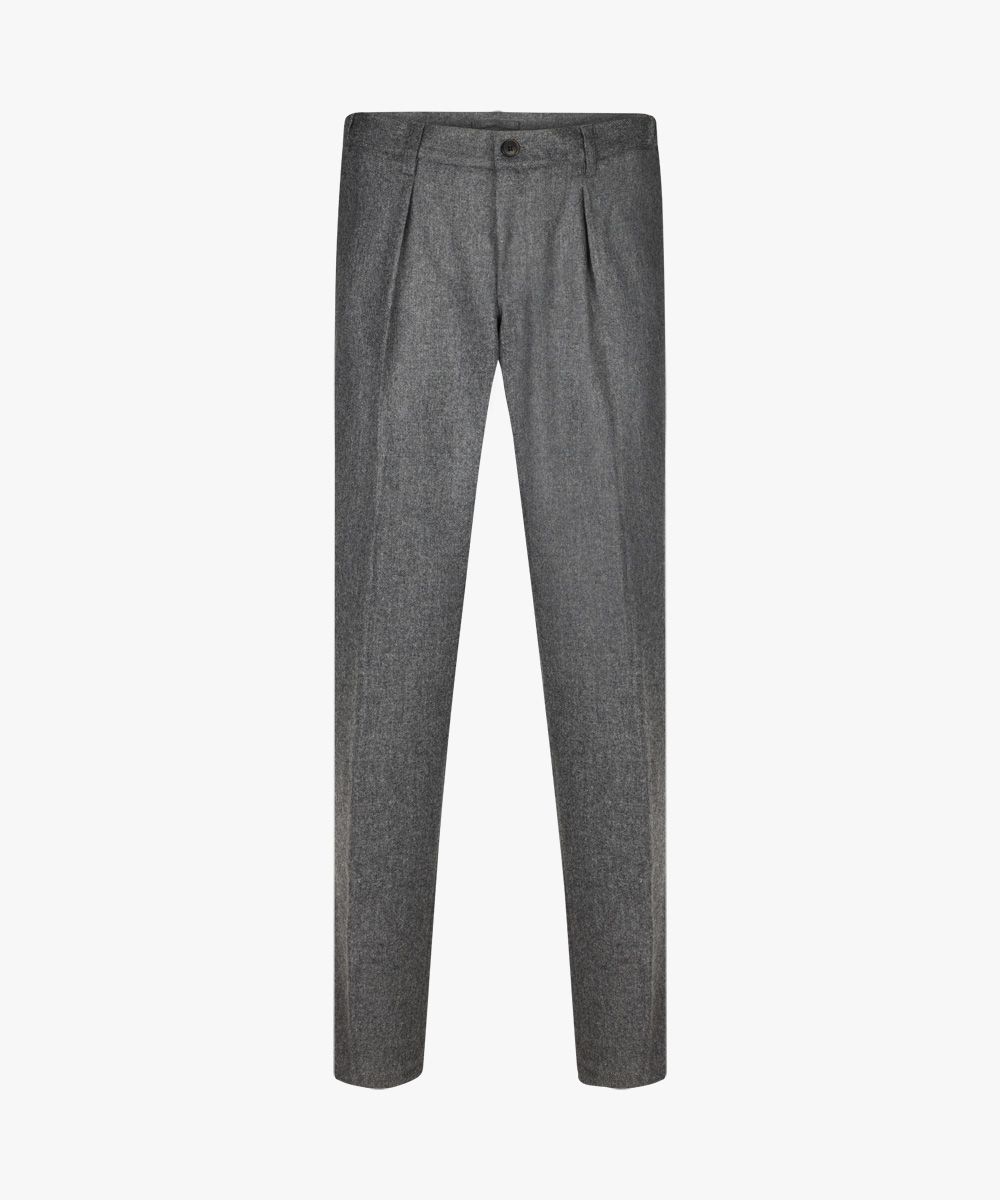Grijze wol flanel broek