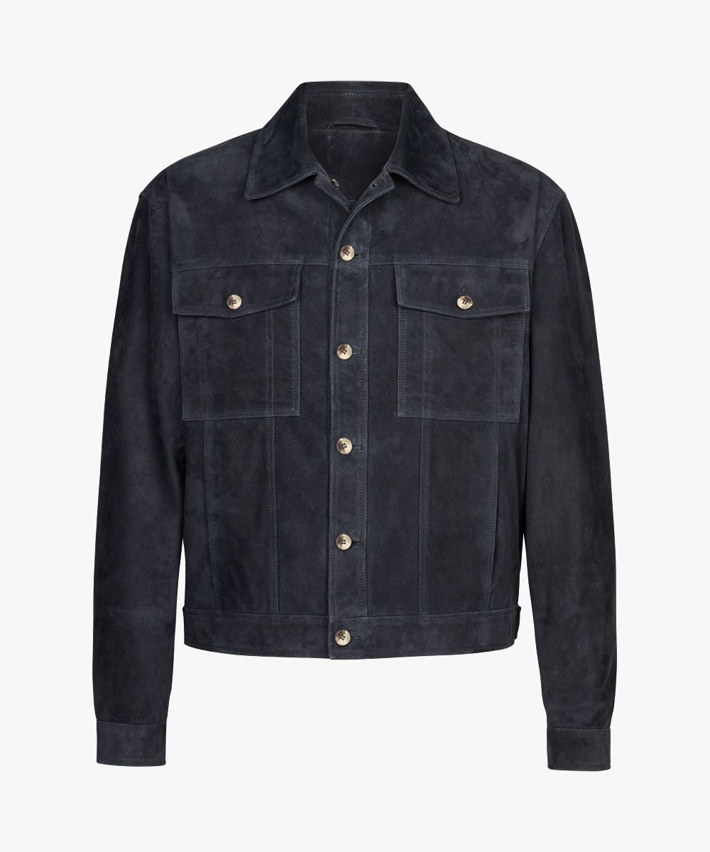 Suede denim jacket