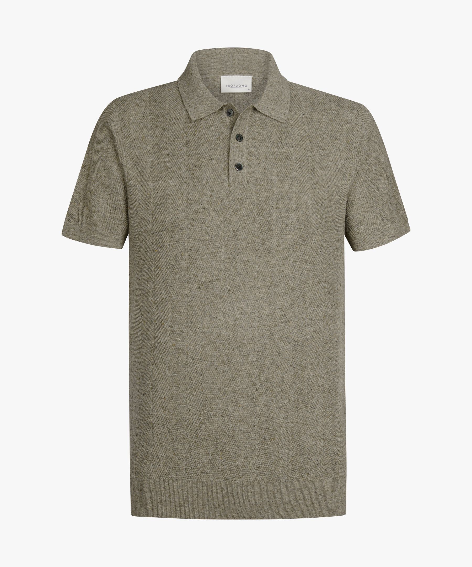 Beige katoen linnen polo
