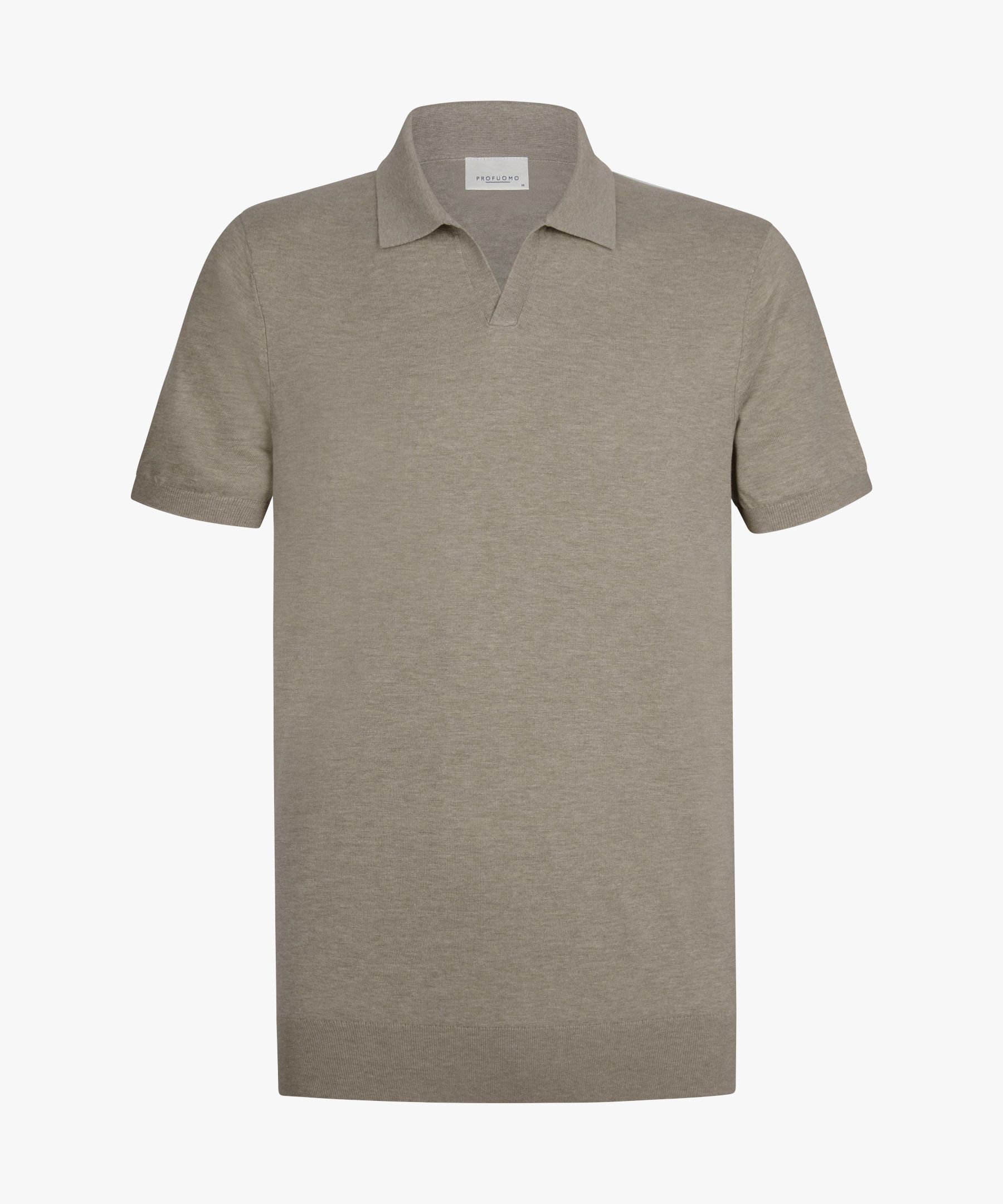 Beige Luxury Basic polo offener kragen