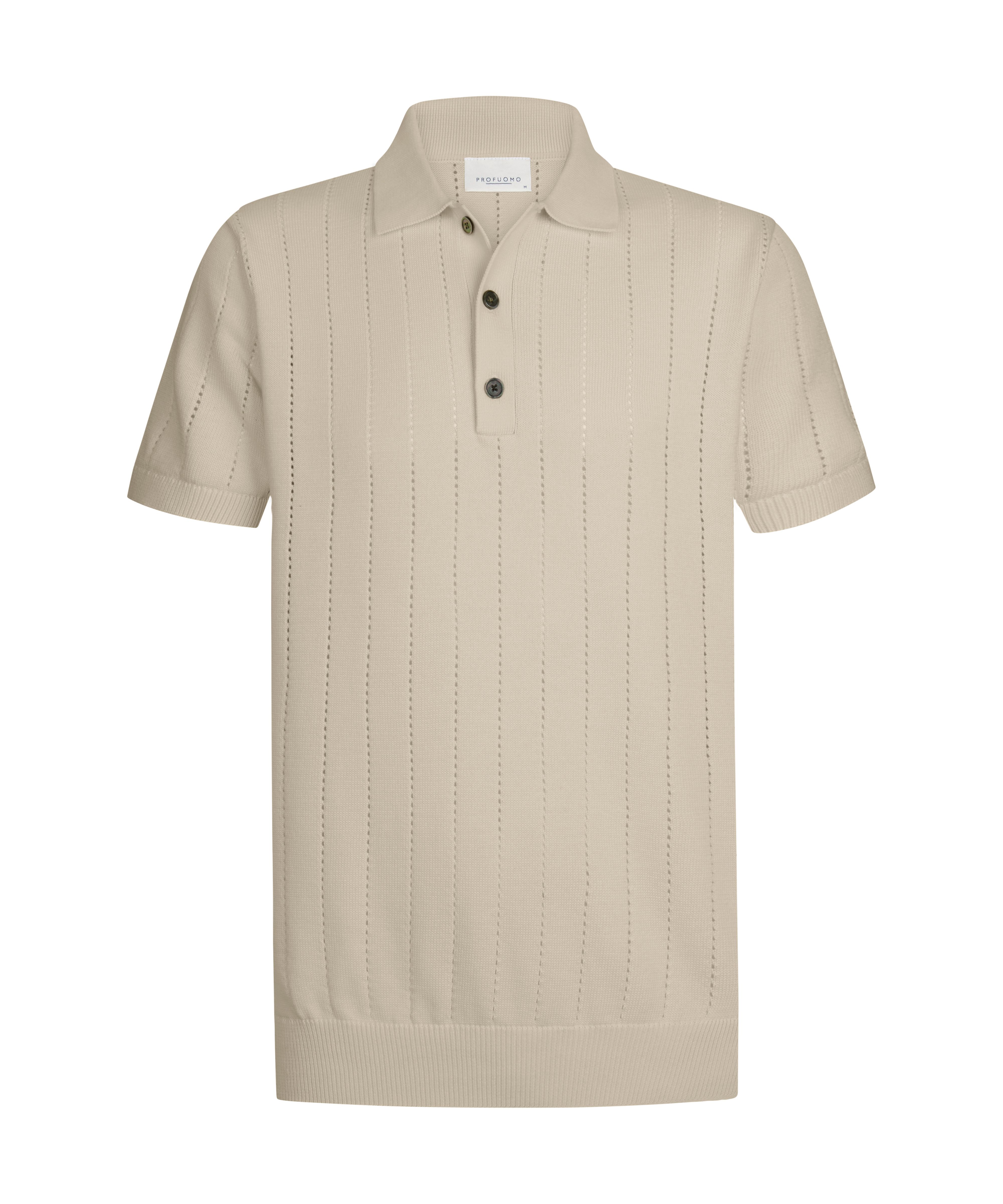 Off-white katoen rib polo