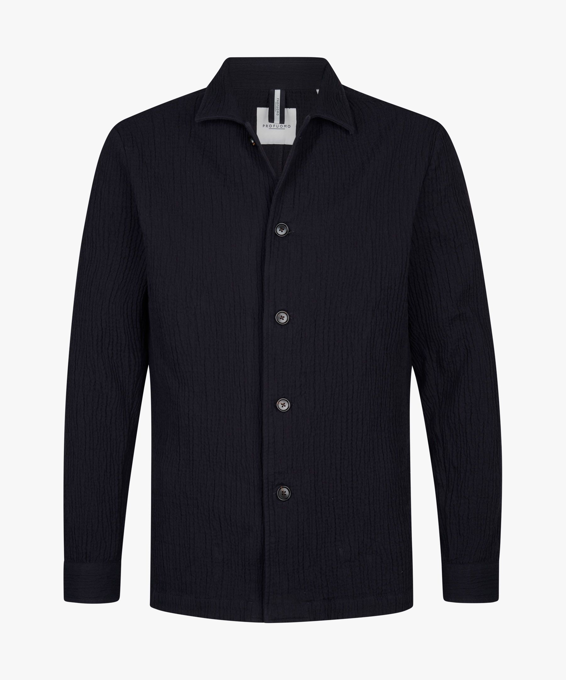 Navy Seersucker Overshirt