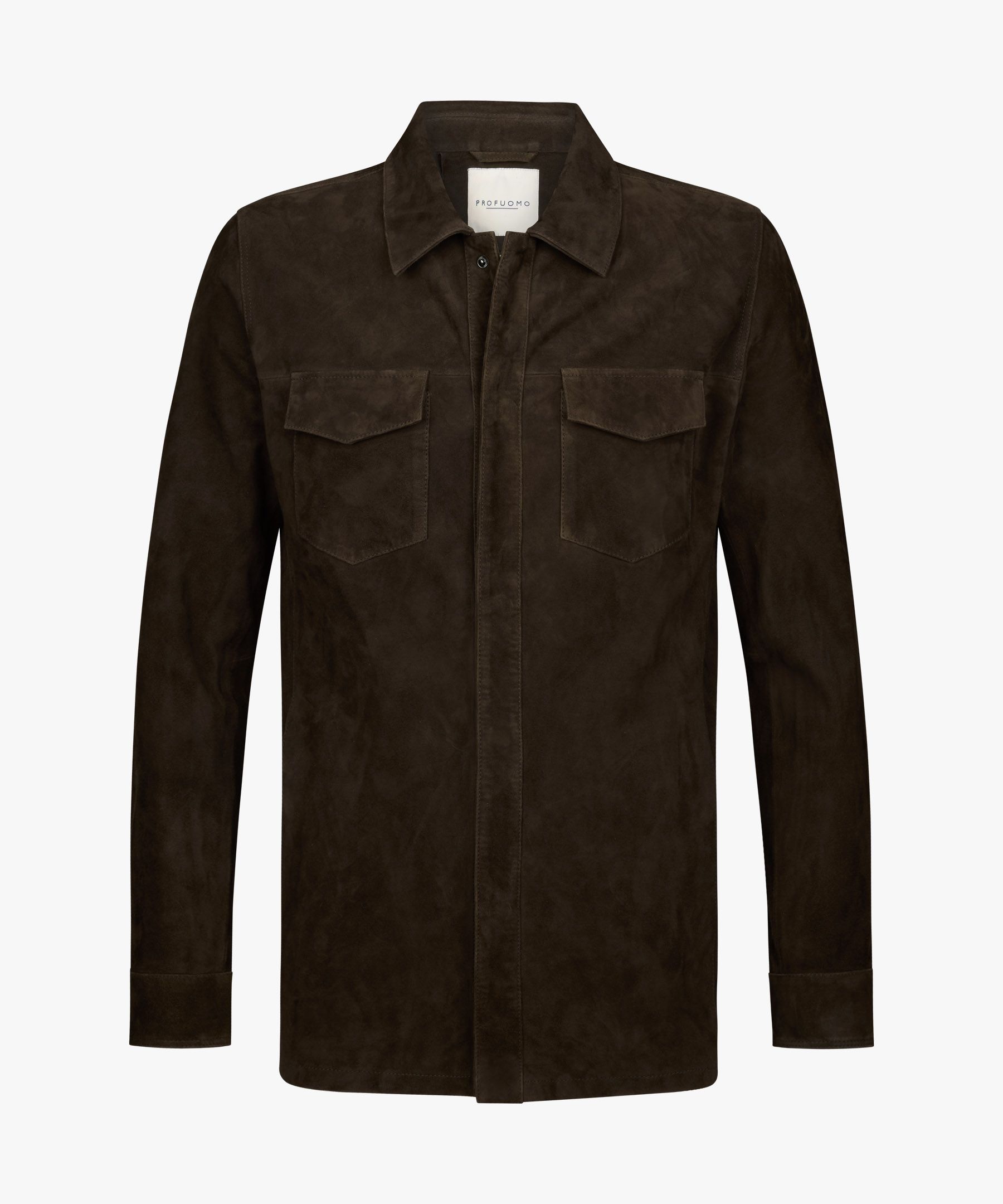 Donkerbruine suede overshirt