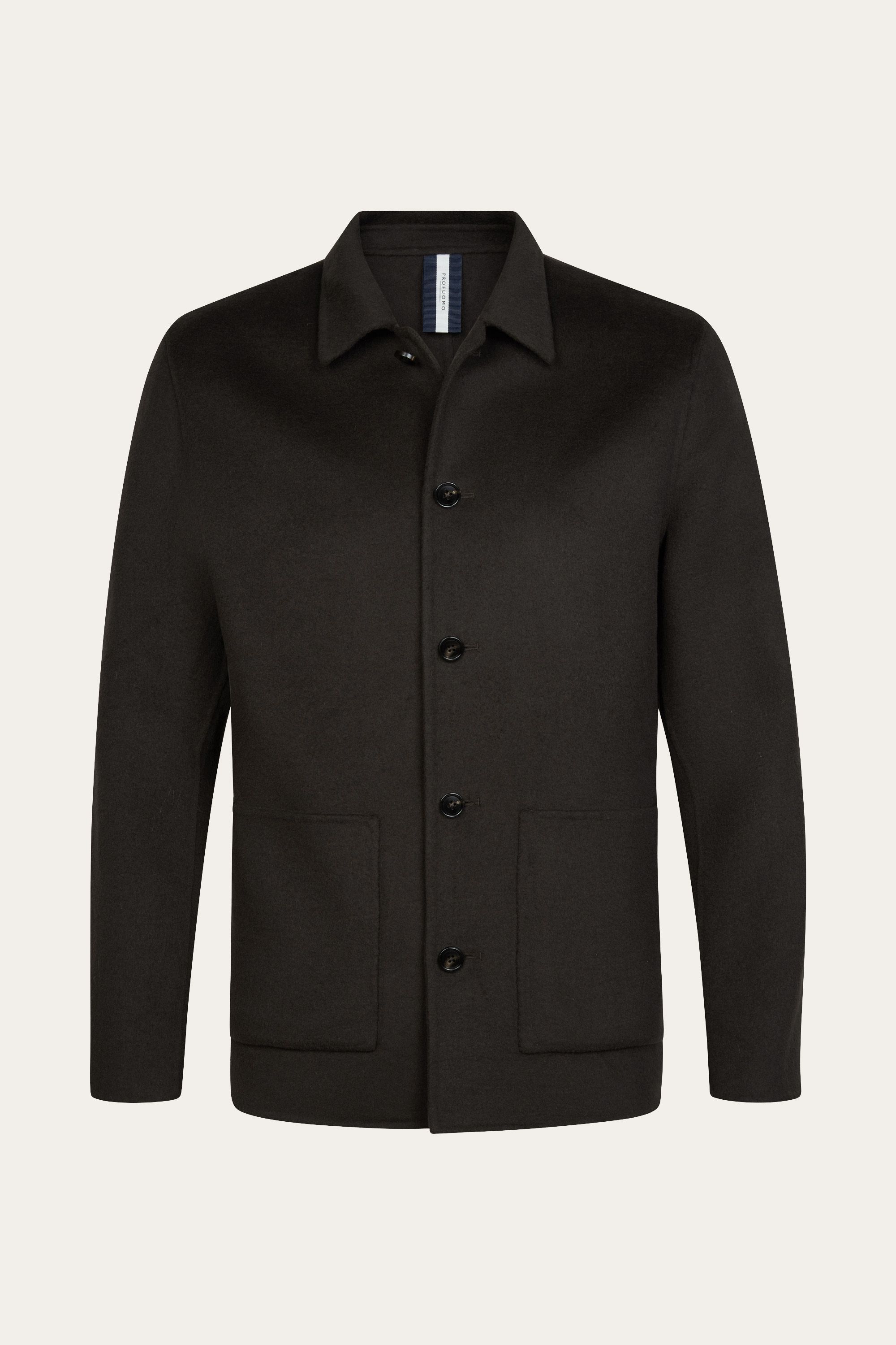 Dark brown wool single layer overshirt