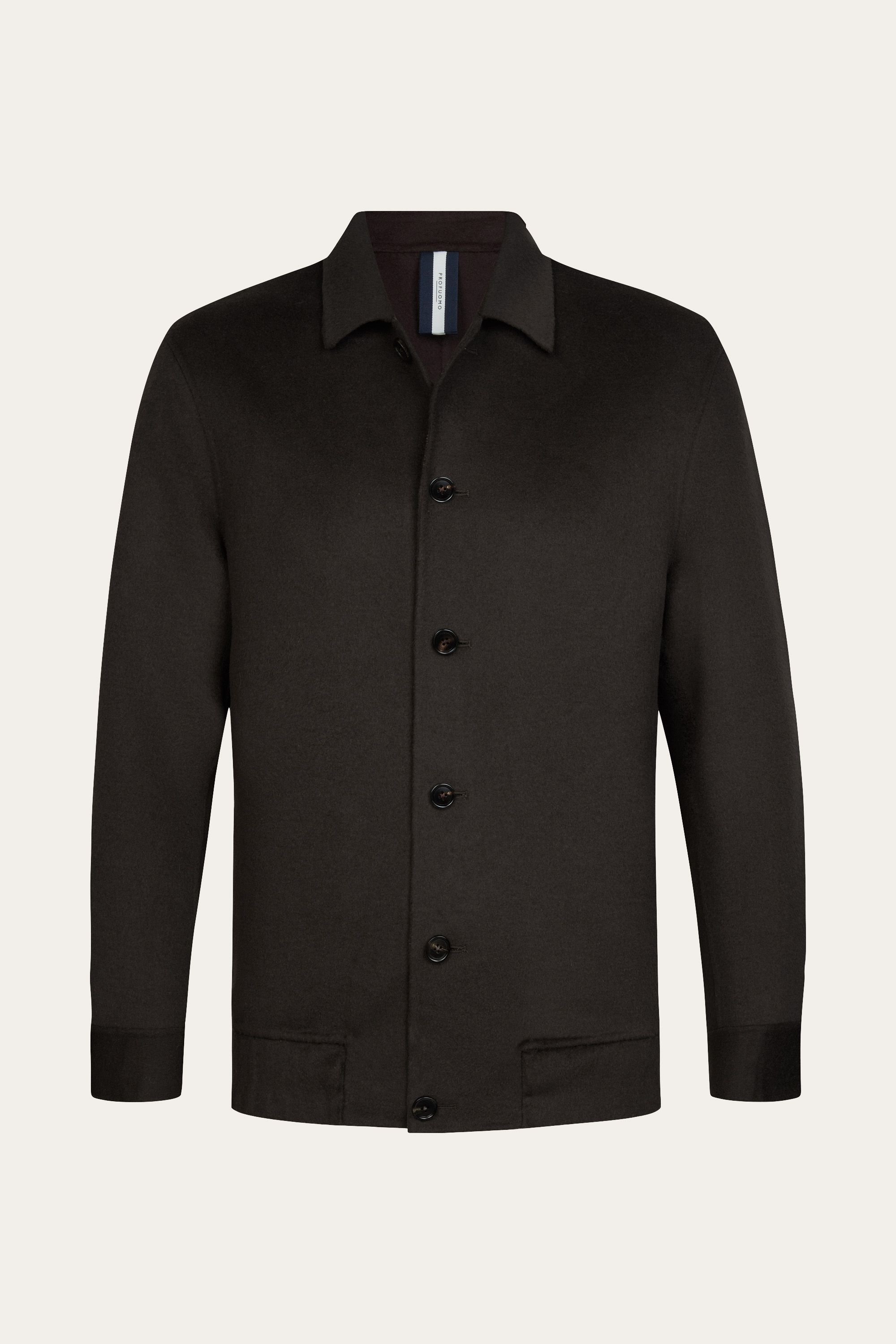 Brown wool single layer bomber
