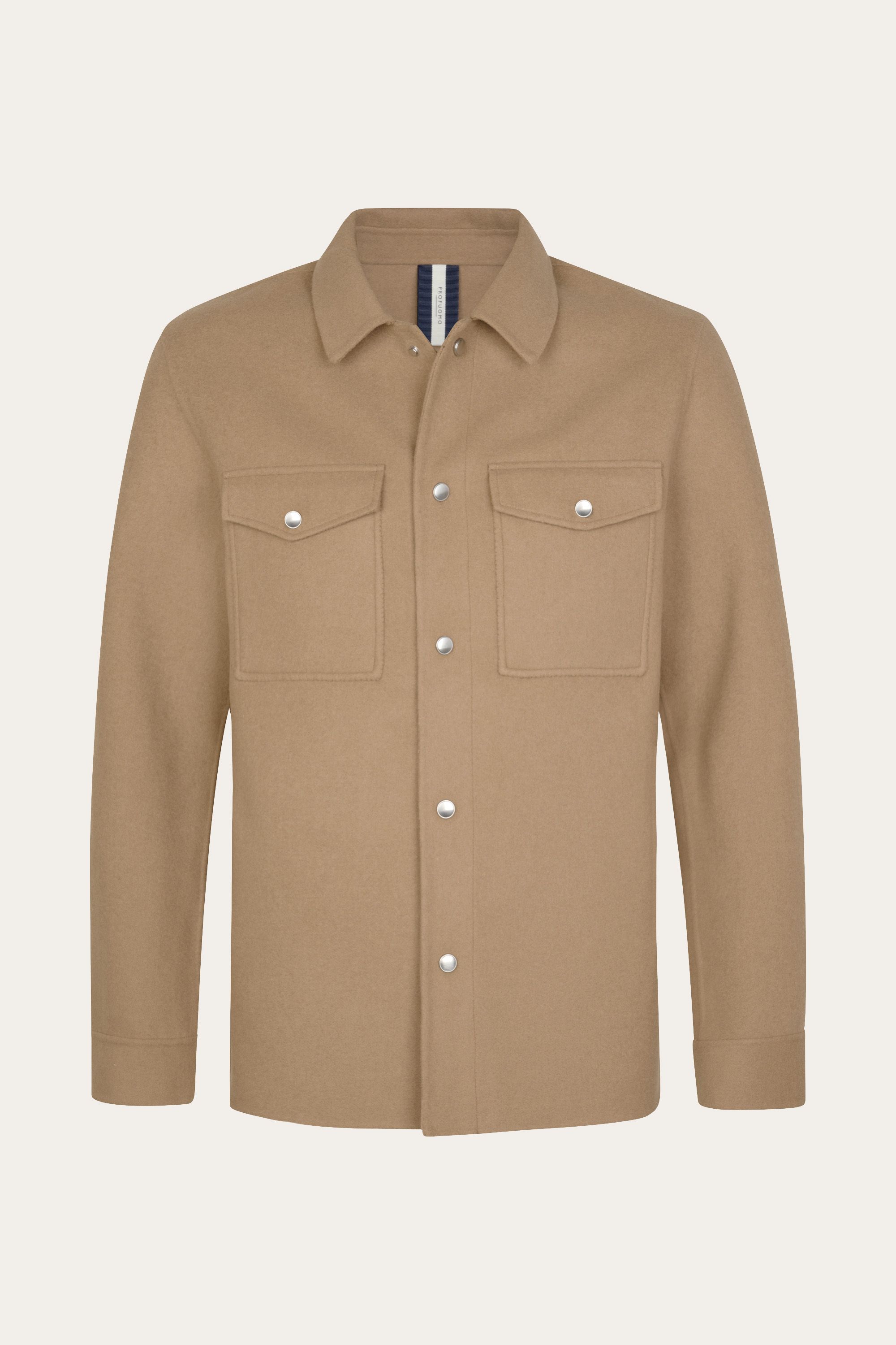 Cognac press button overshirt