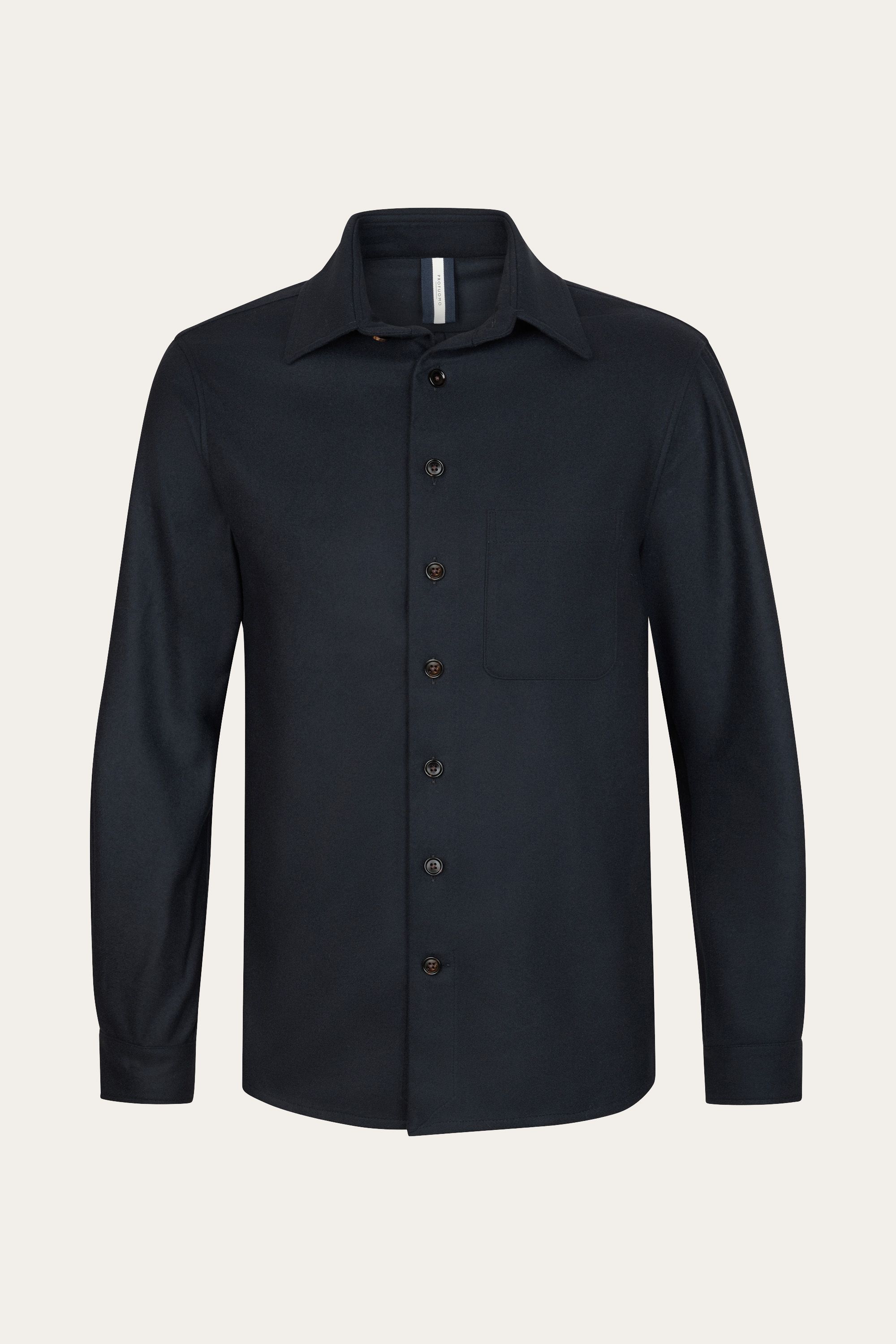 Navy melton wool overshirt