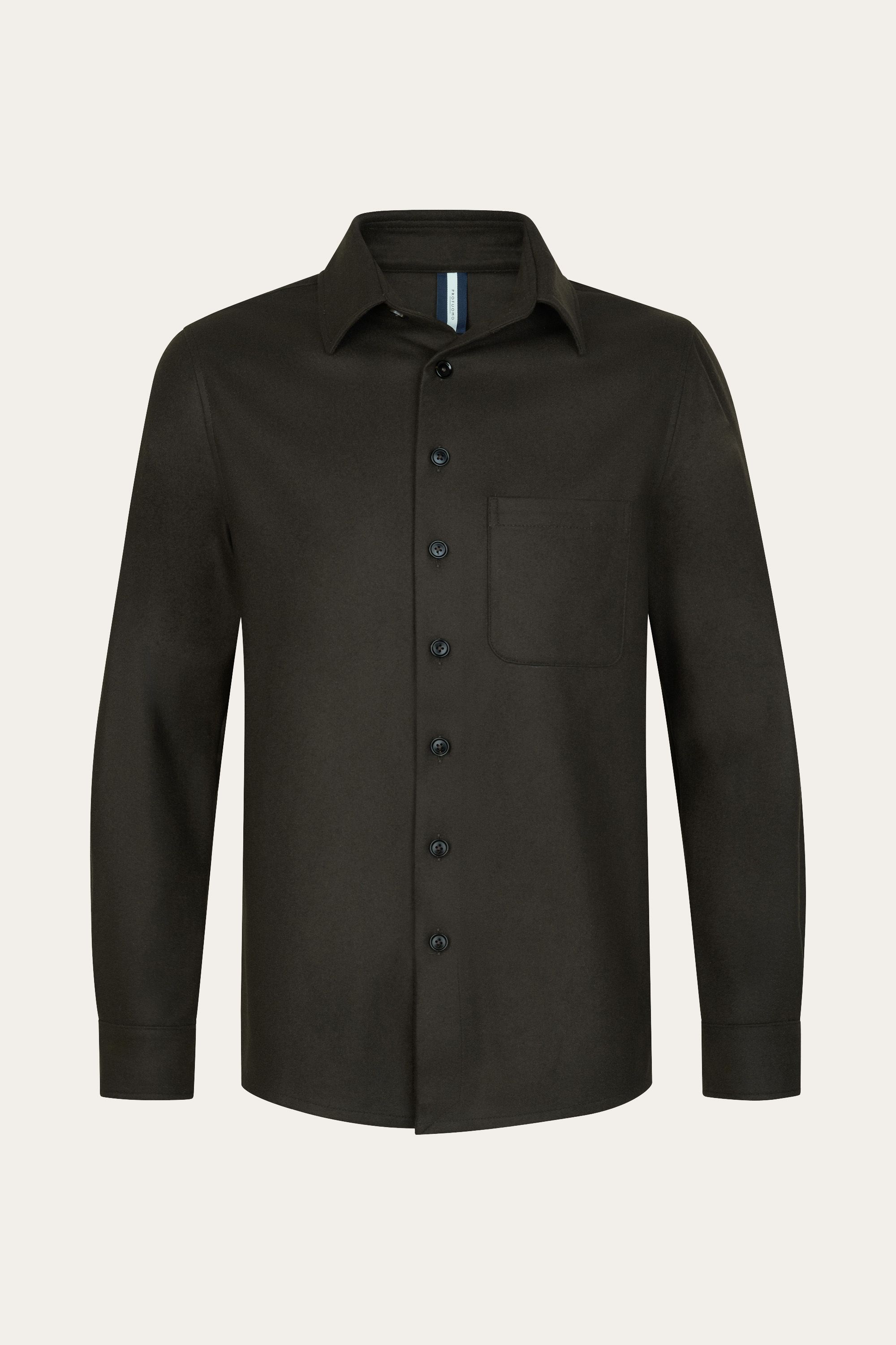 Brown melton wool overshirt