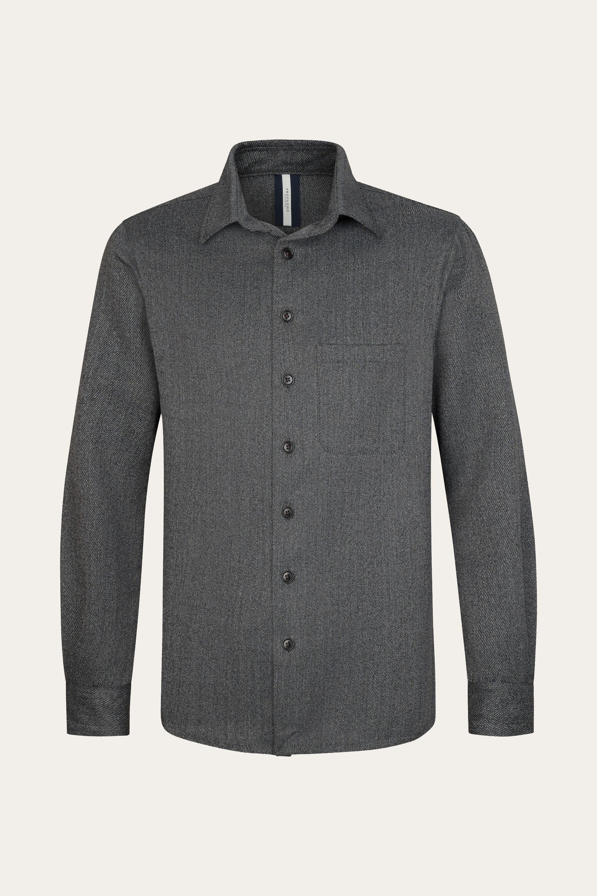 Grijs mouline wollen overshirt