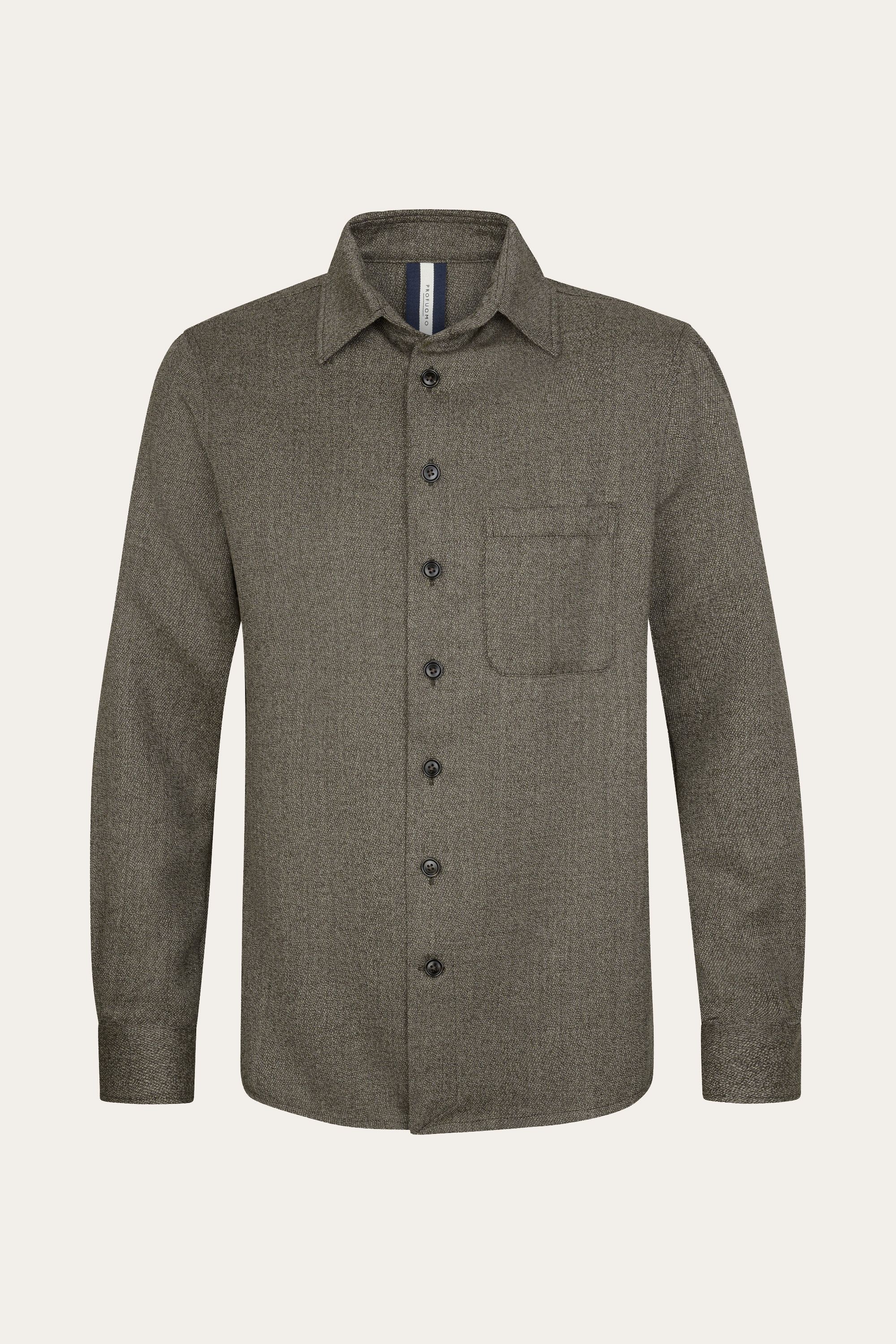 Brown mouline wool overshirt