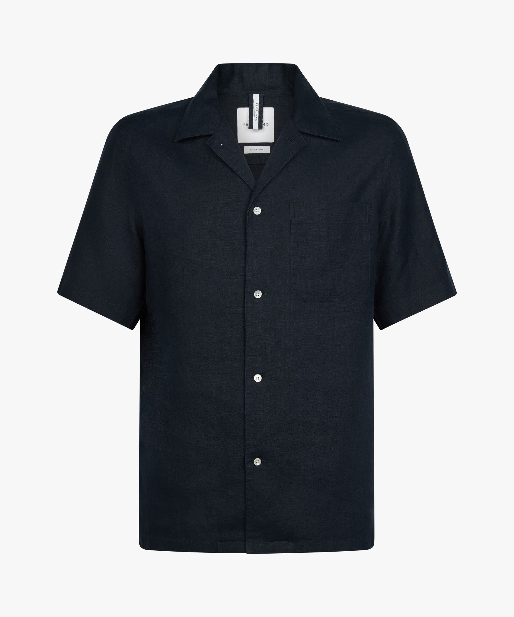 Navy linnen camp overhemd