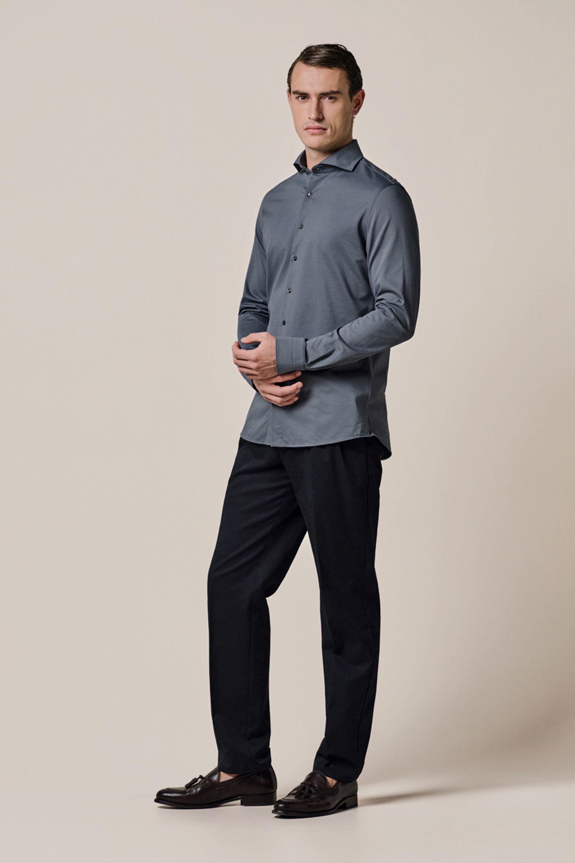 プル様 Blue Japanese knitted shirt | Profuomo B.V.