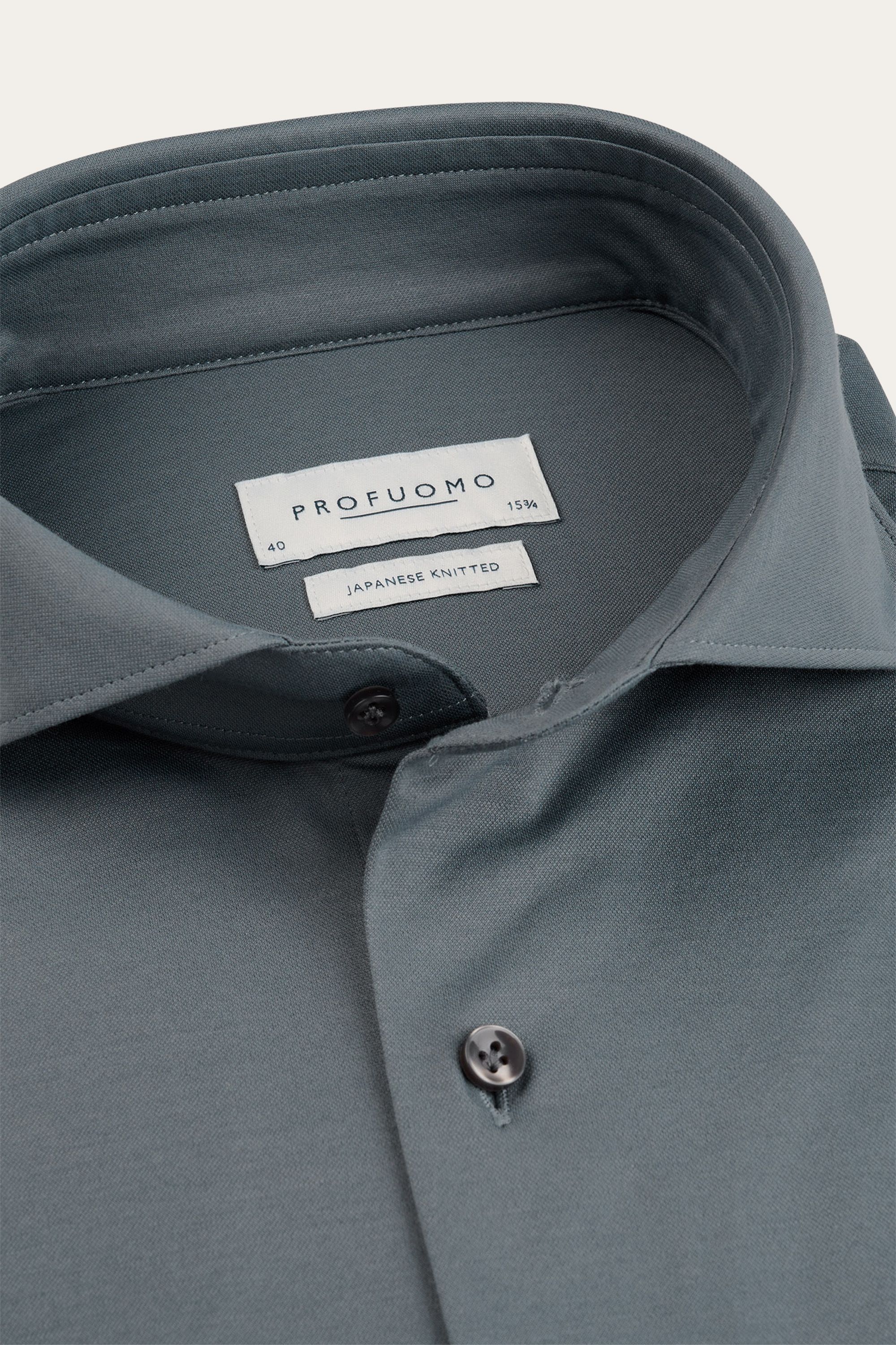 Blue Japanese knitted shirt | Profuomo B.V.