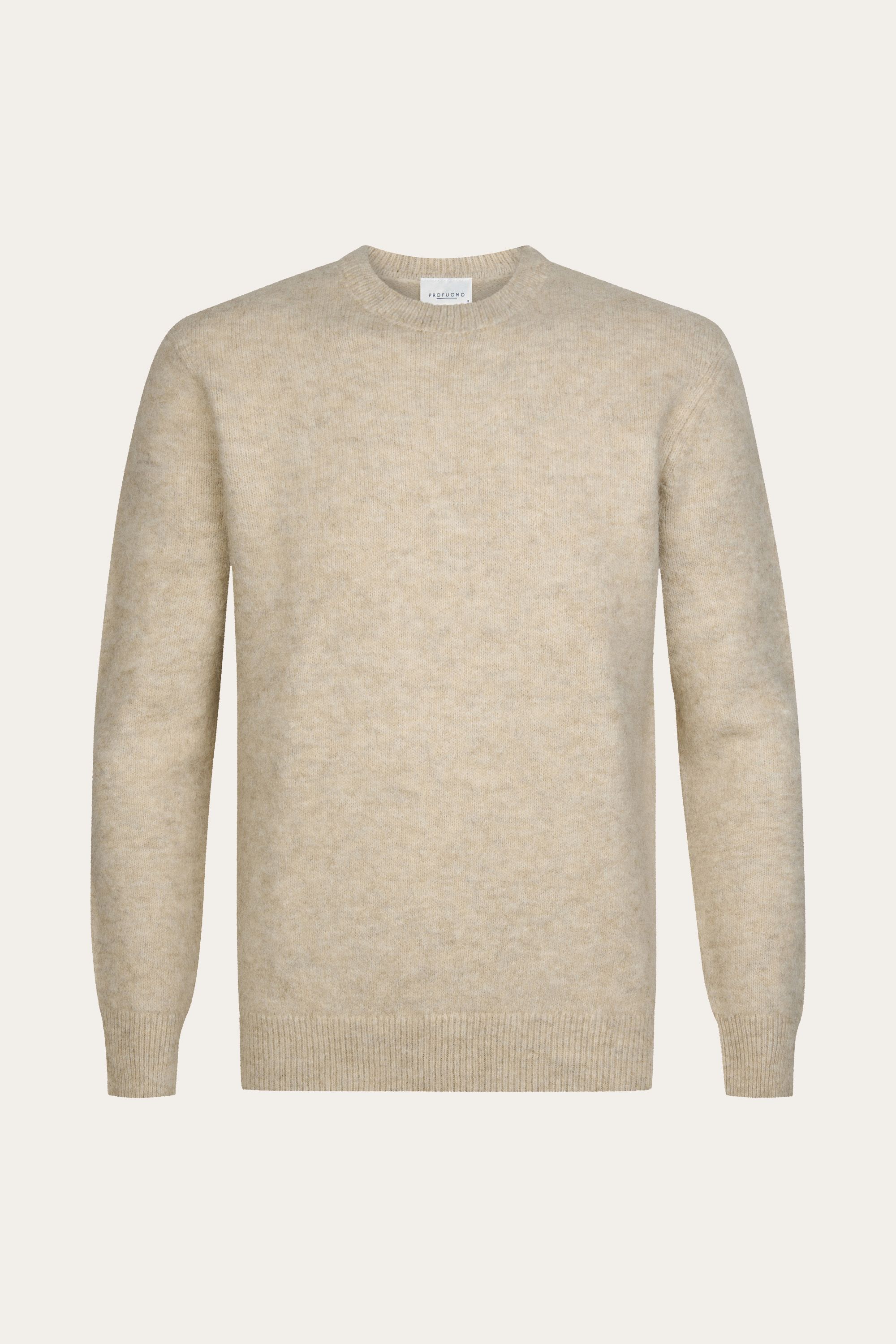 Beige wool alpaca crewneck