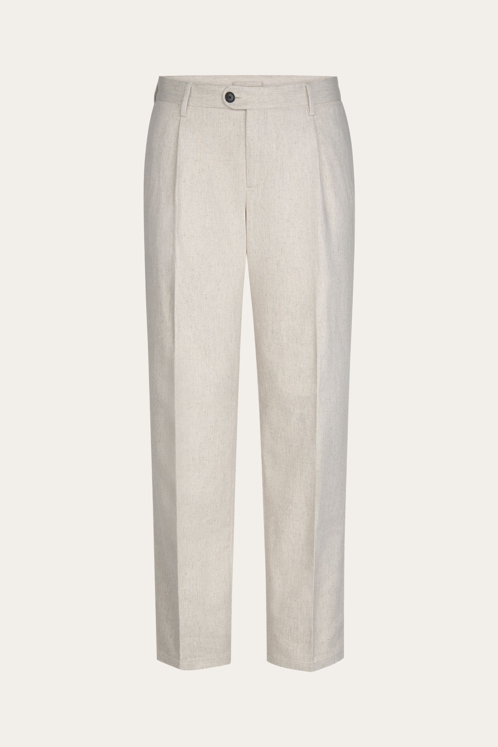 Raw white cotton hemp trousers