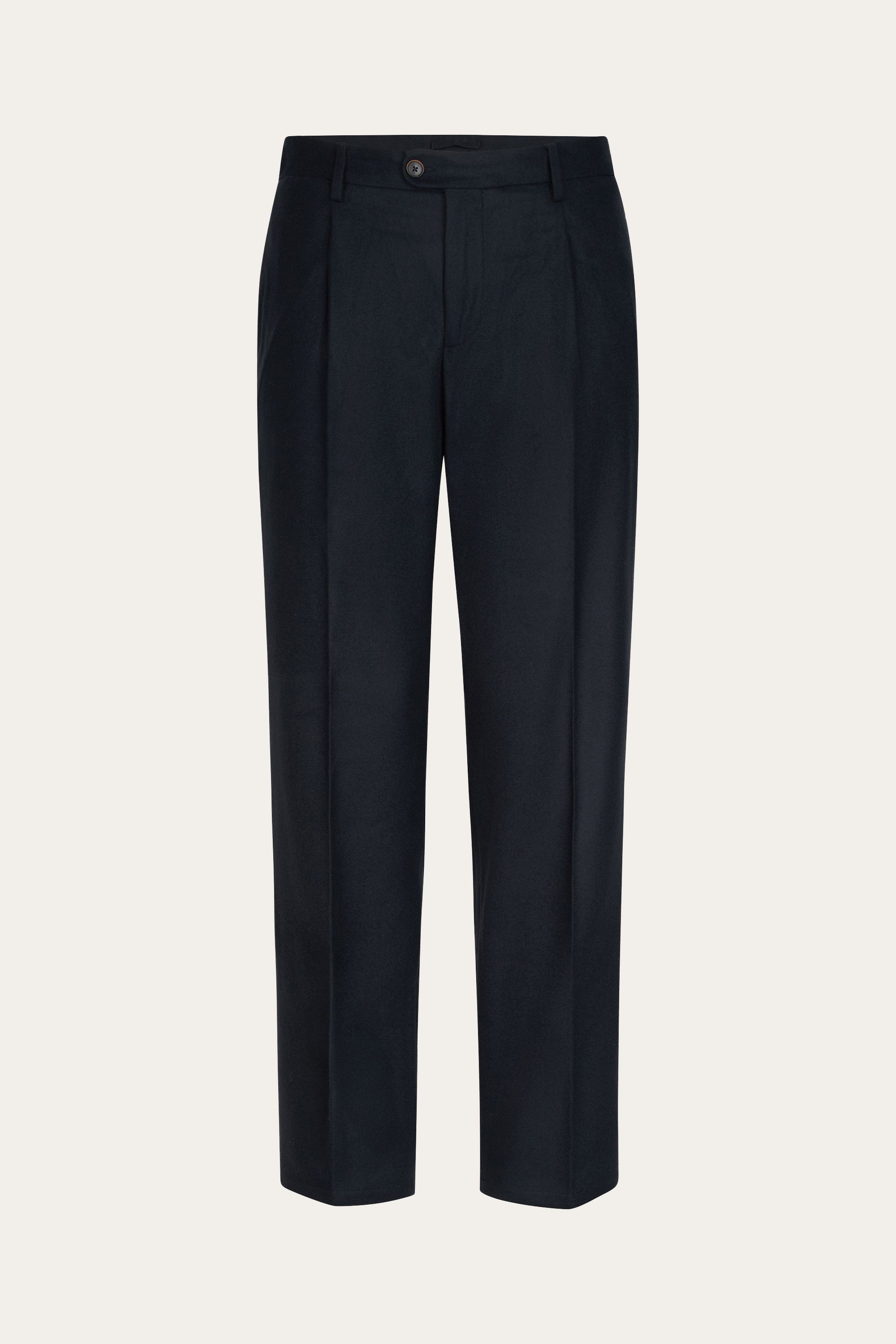 Navy melton wool trousers