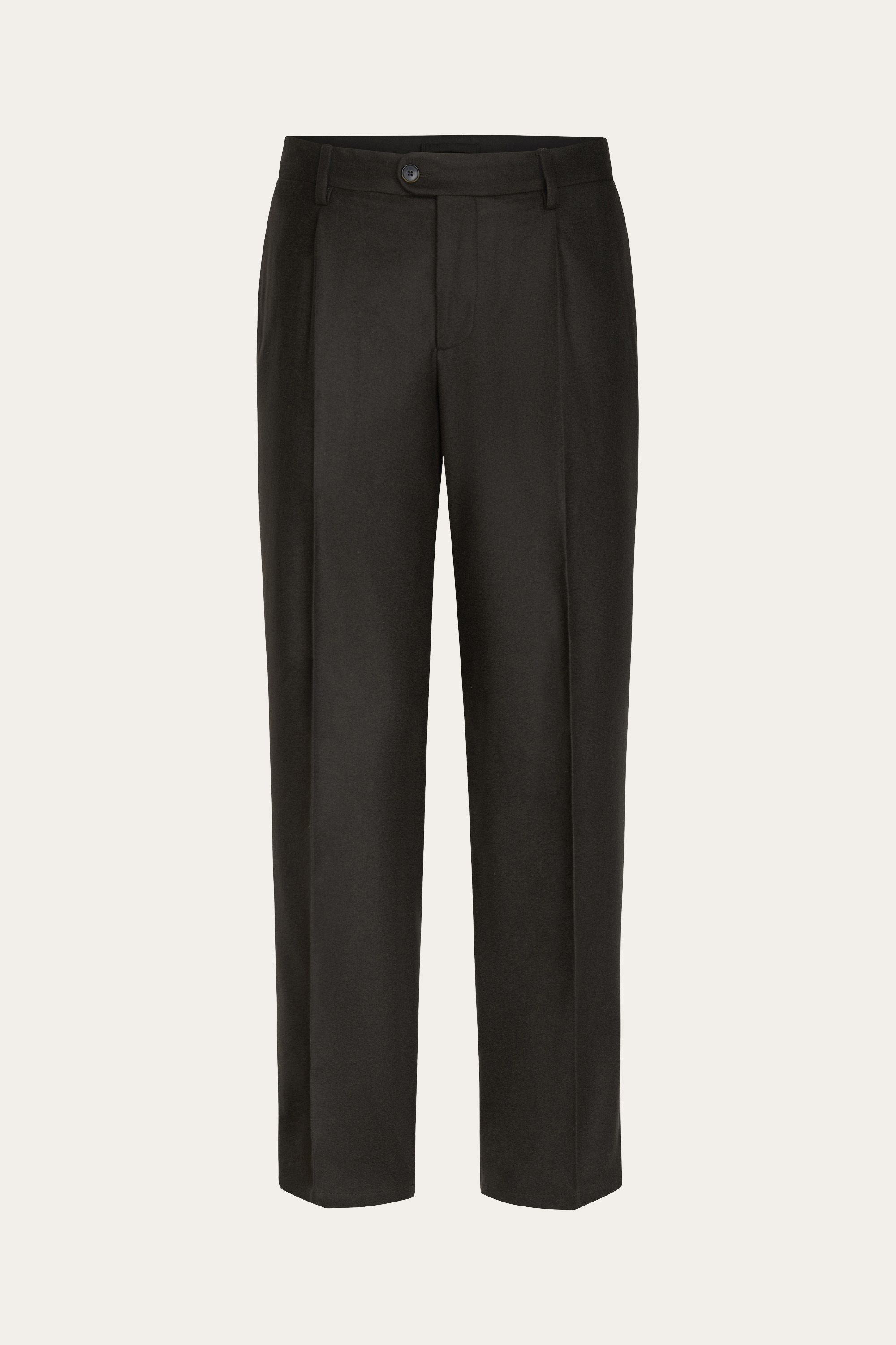 Dark brown melton wool trousers