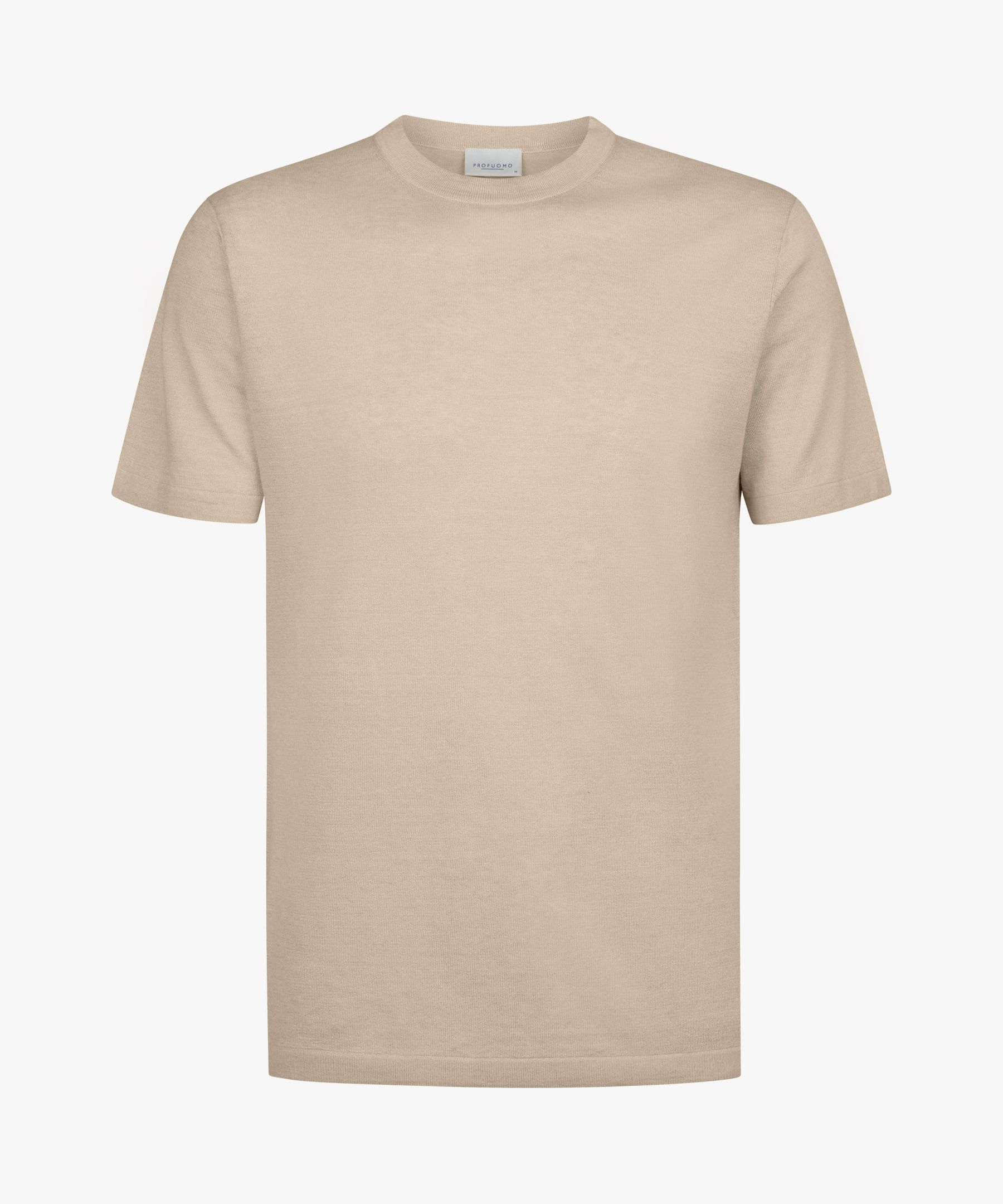 Beige linnen katoenen T-shirt