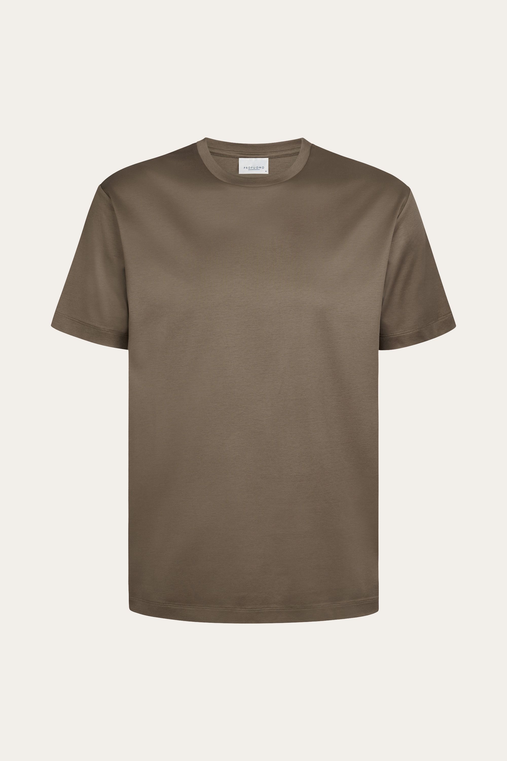 Taupe Pima katoen T-shirt