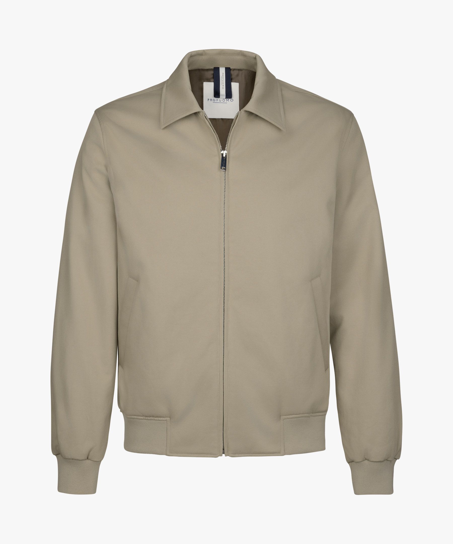 Lichtbeige katoenen twill bomber