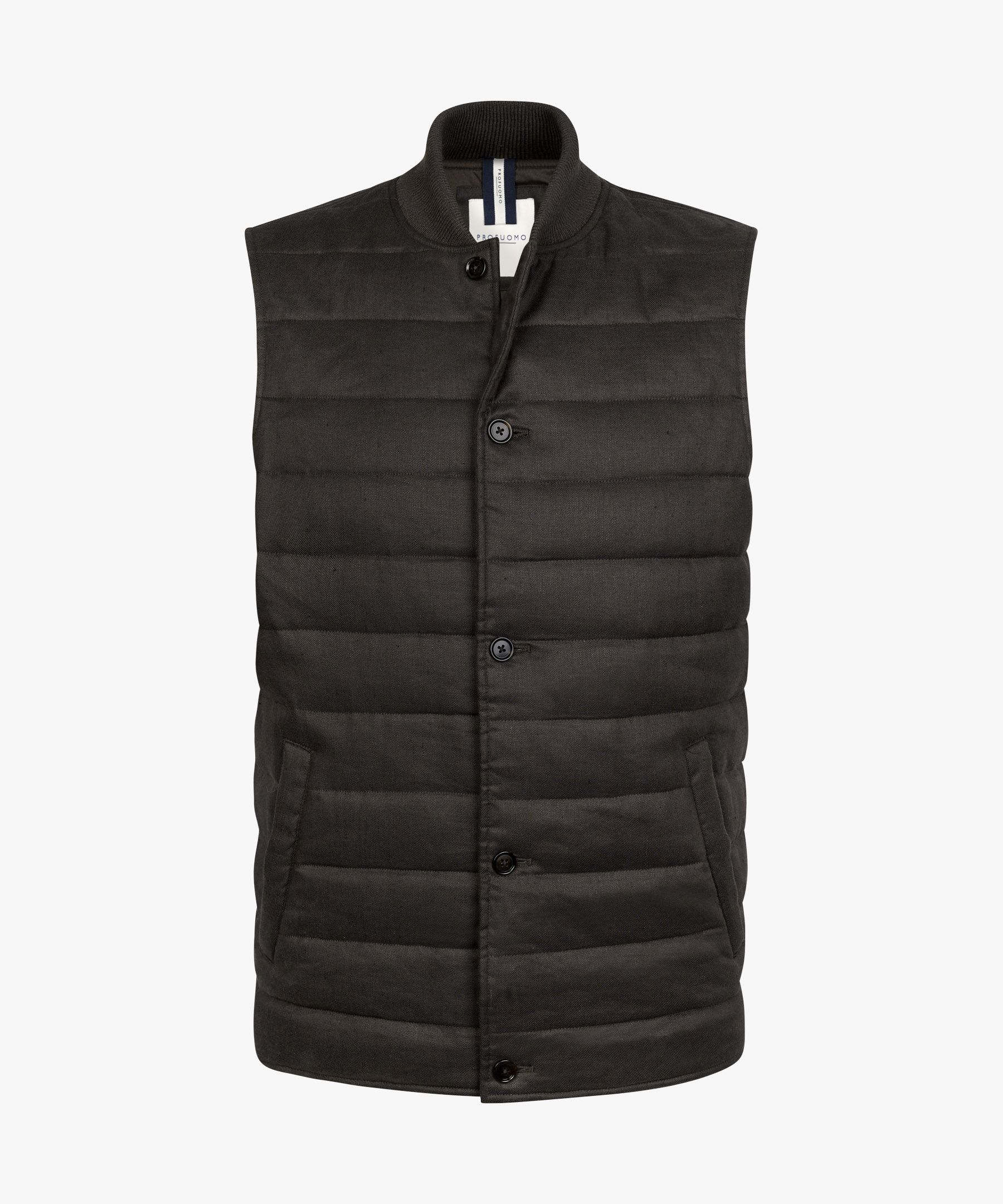 Donkerbruine linnen katoen bodywarmer