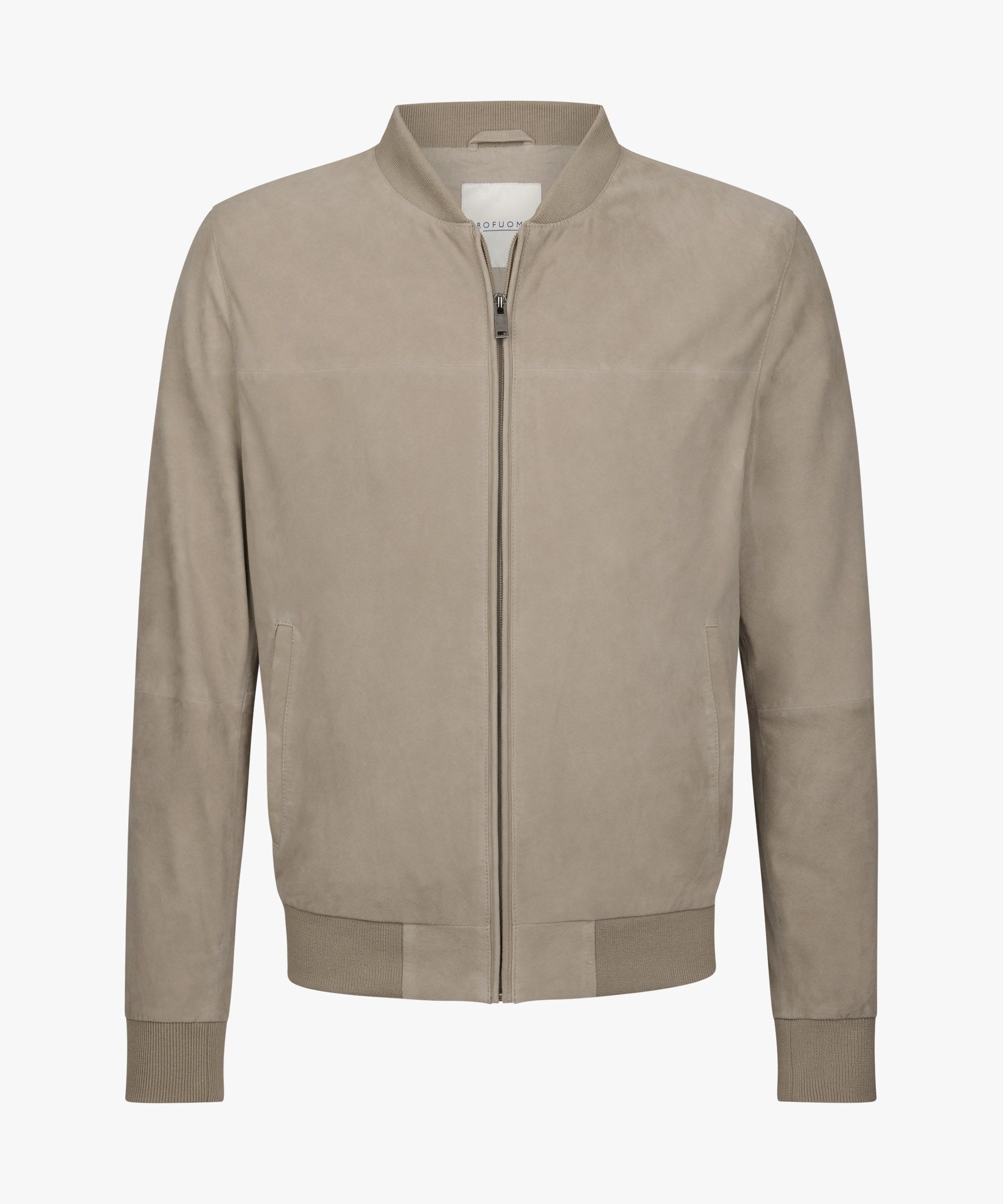 Donkerbeige suède bomber