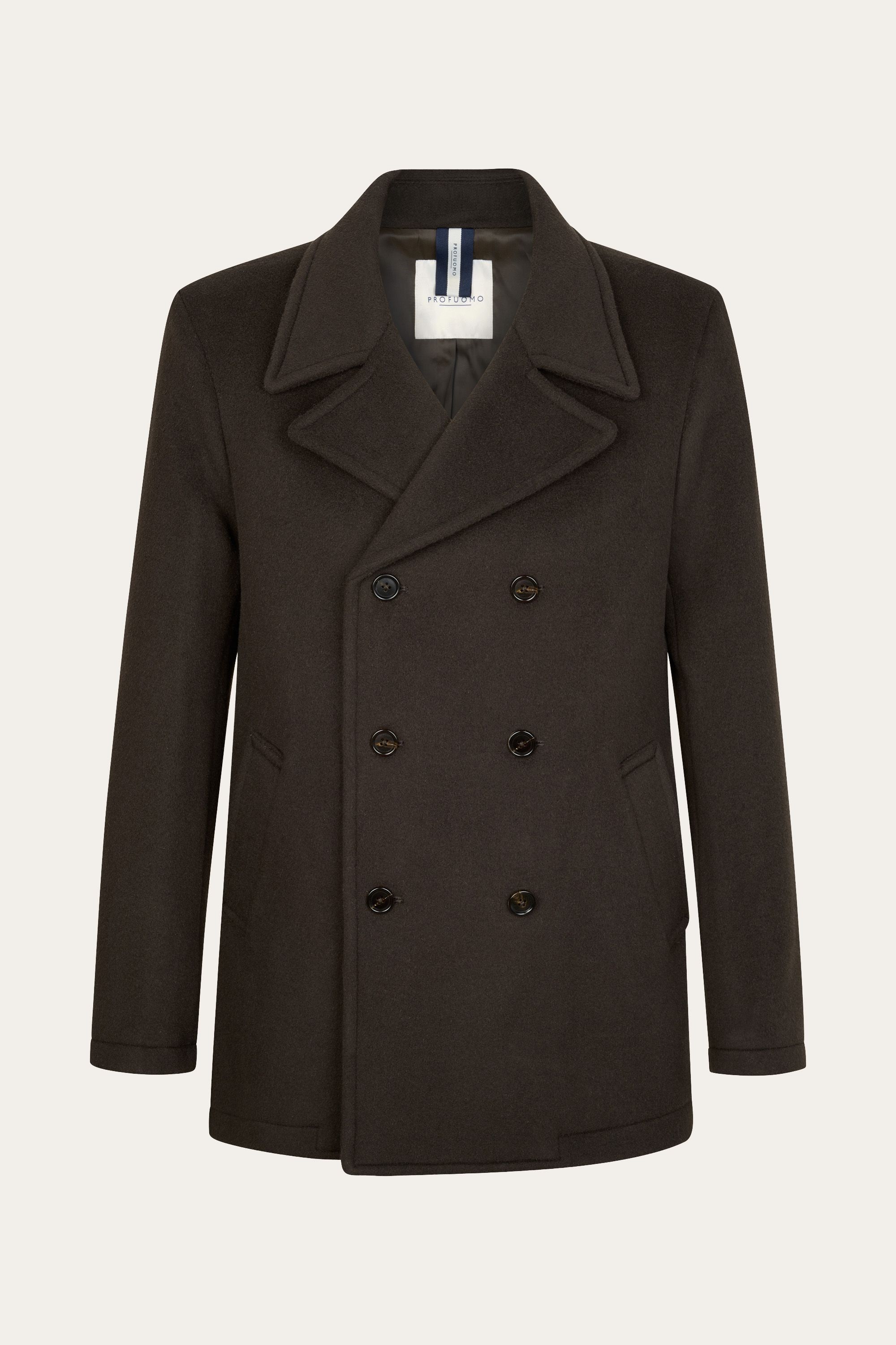 Dark brown wool peacoat