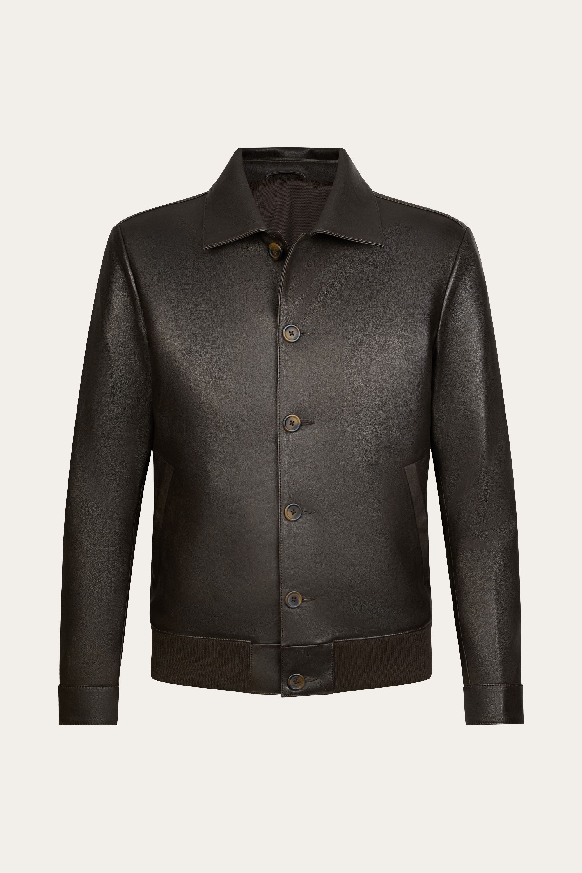 Dark brown leather jacket